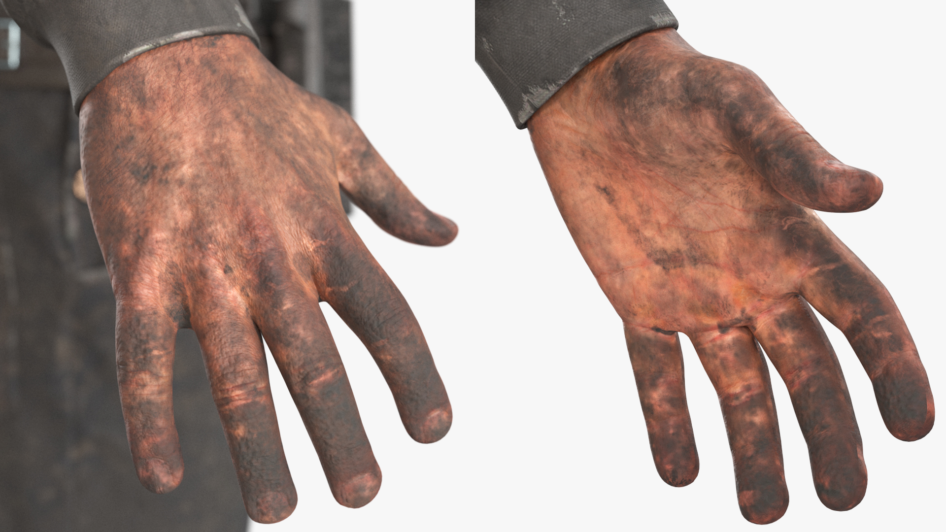 3D Coal Miner A-Pose Fur
