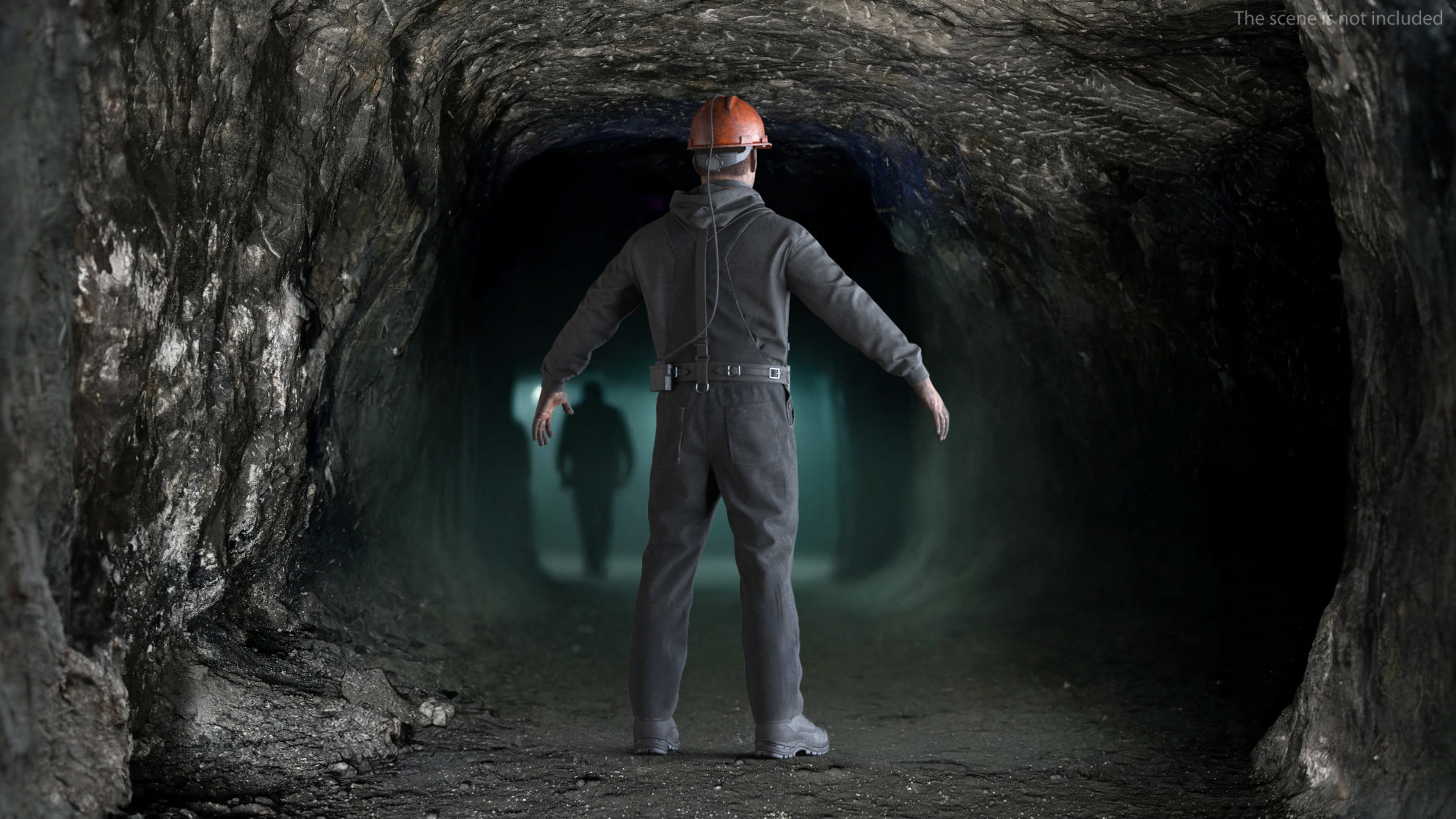 3D Coal Miner A-Pose Fur