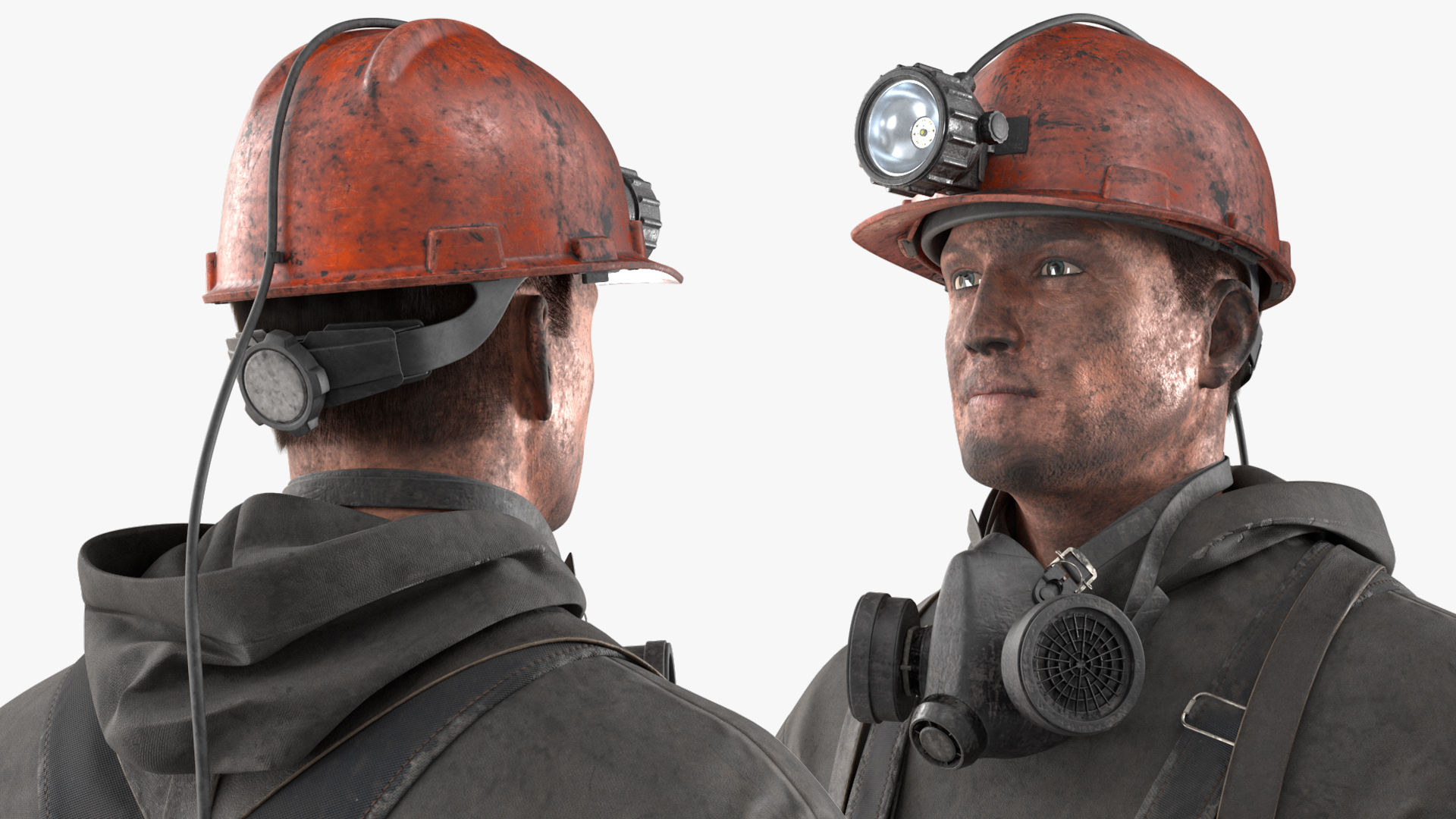 3D Coal Miner A-Pose Fur