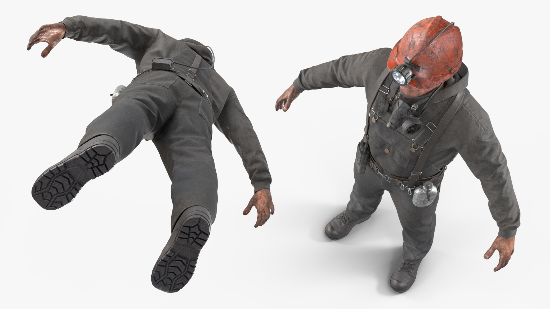 3D Coal Miner A-Pose Fur