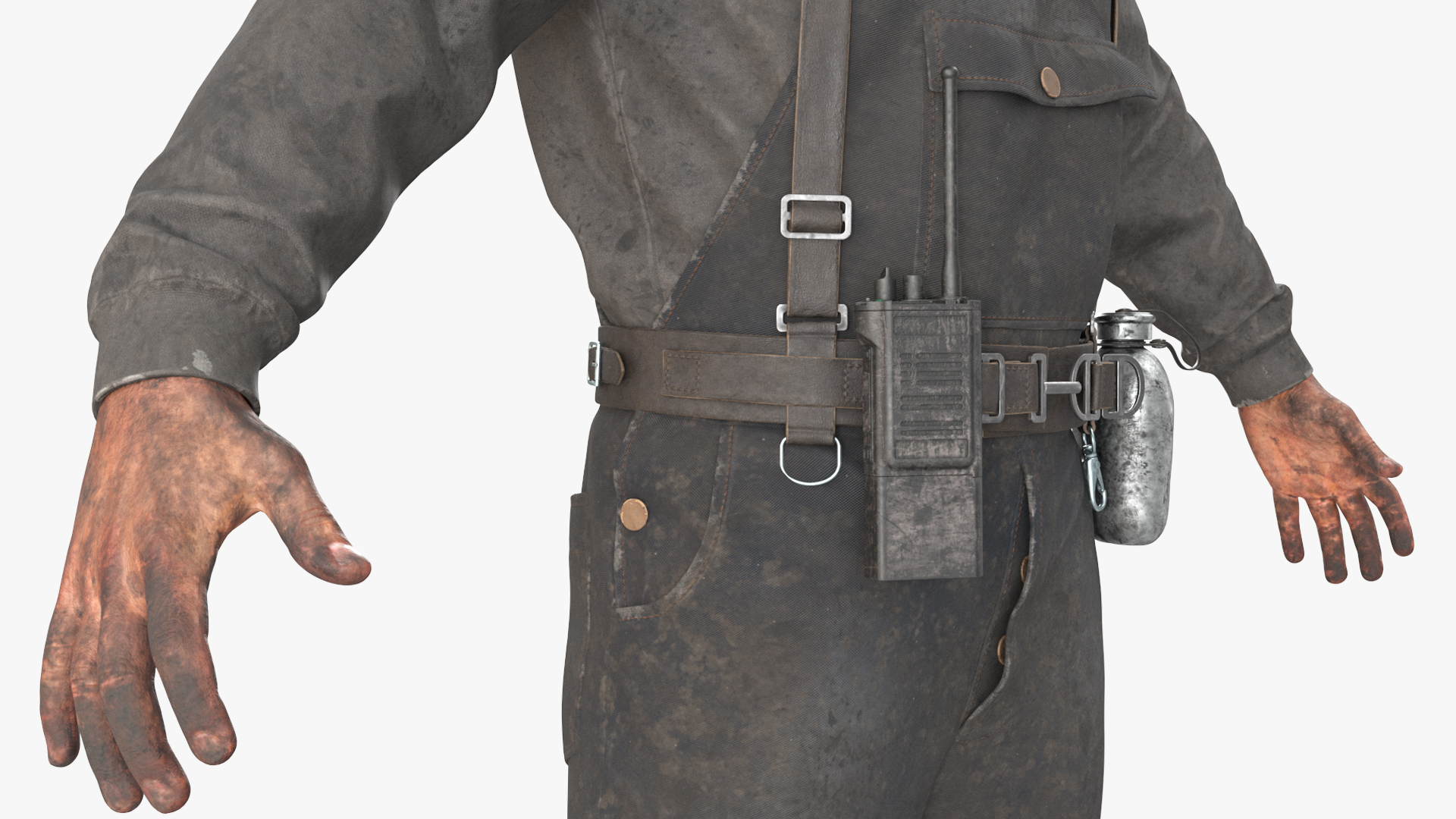 3D Coal Miner A-Pose Fur