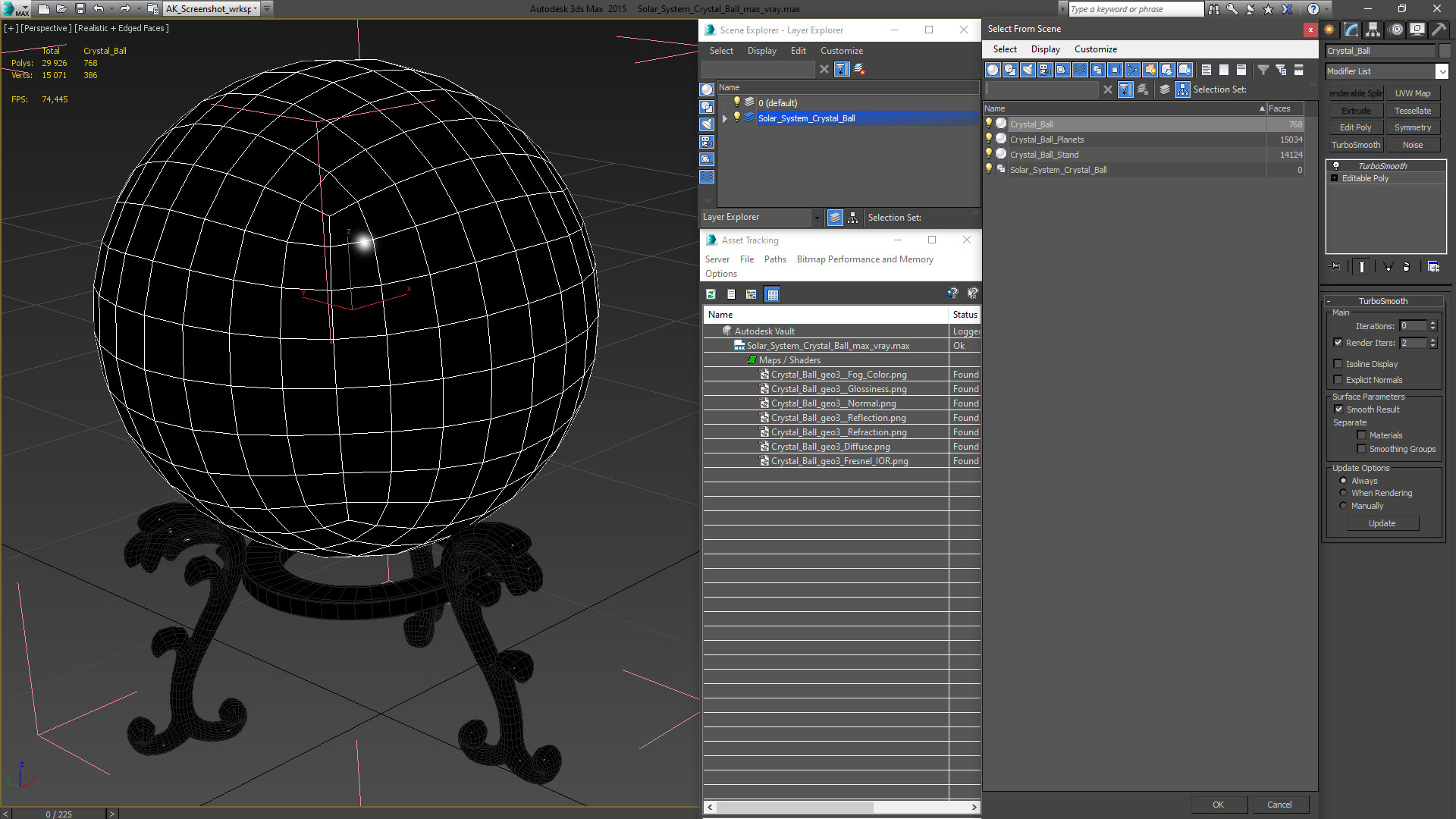 3D model Solar System Crystal Ball