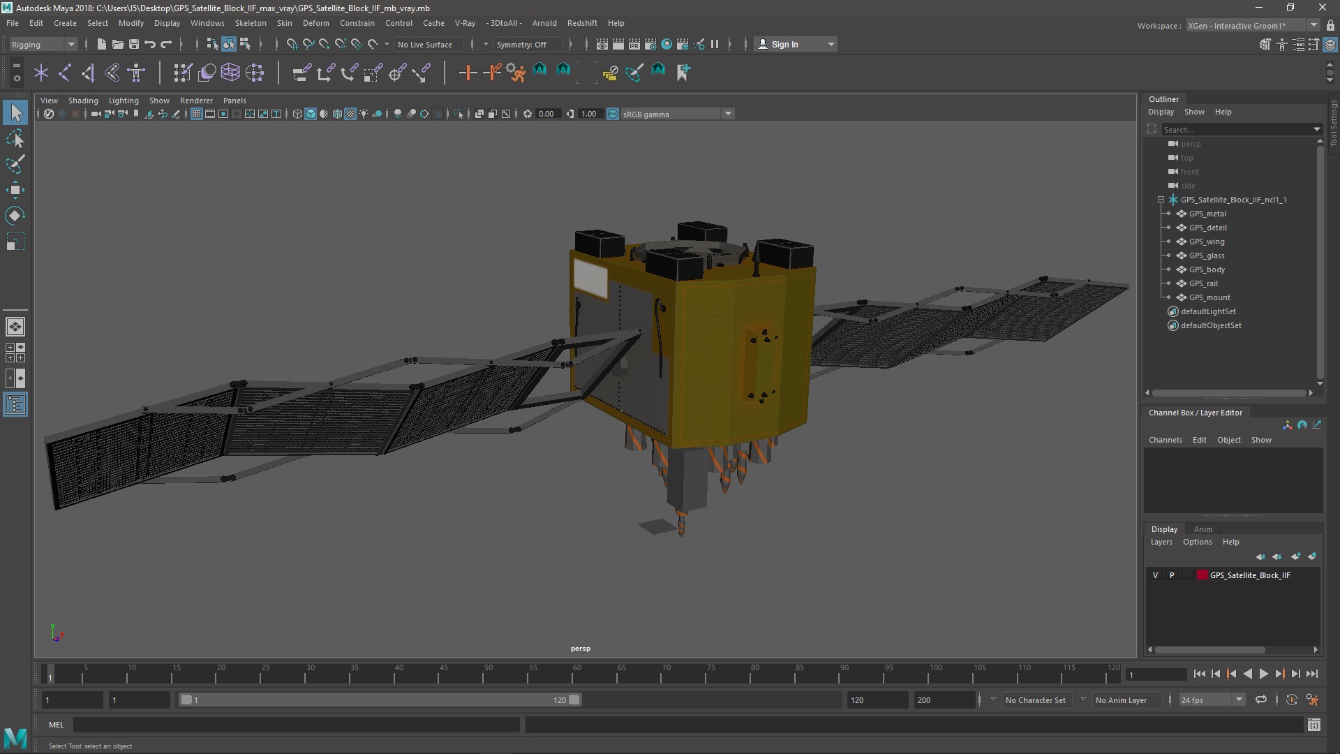 3D GPS Satellite Block IIF model