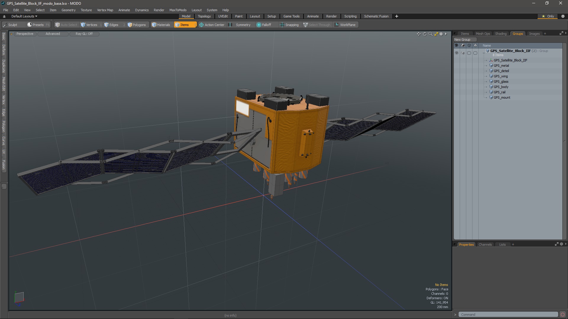 3D GPS Satellite Block IIF model