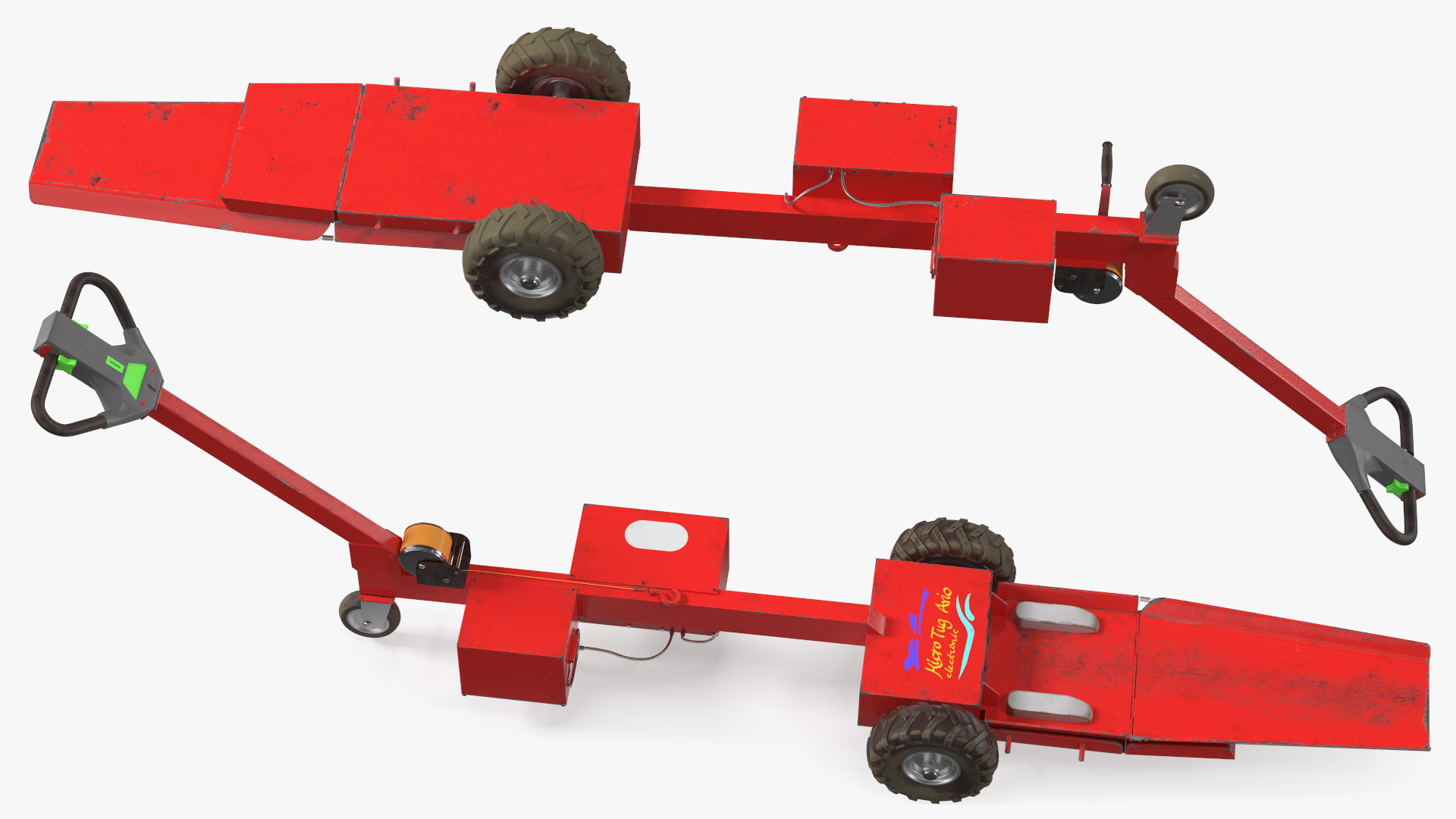 Micro Tug AVIO 600W Light Aircraft Towbar Dirty 3D