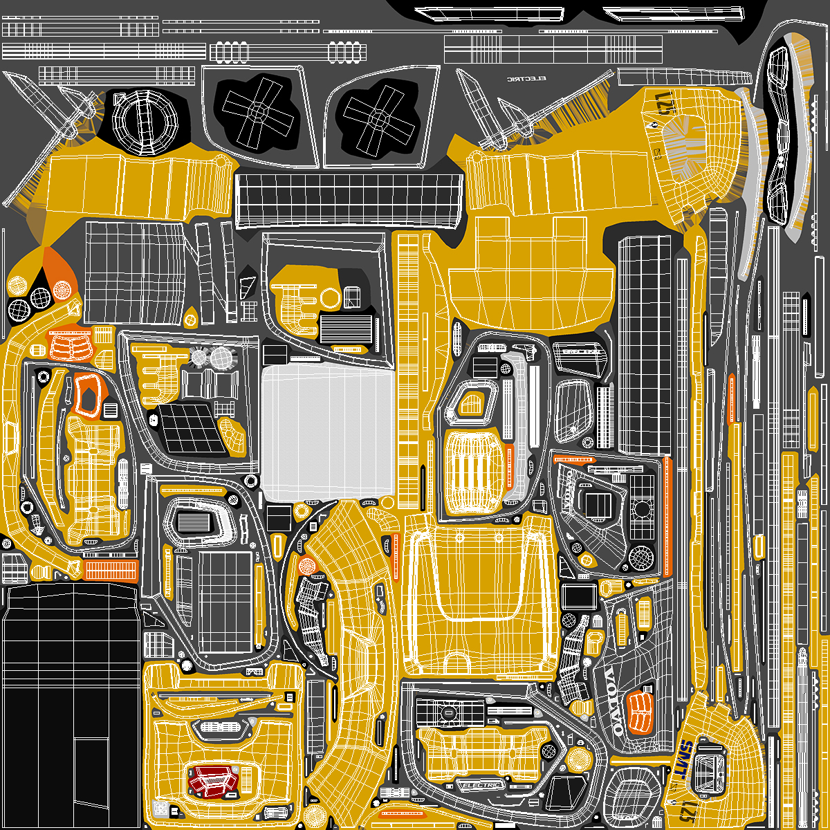 Volvo L25 Electric Loader with Bucket Rigged 3D model