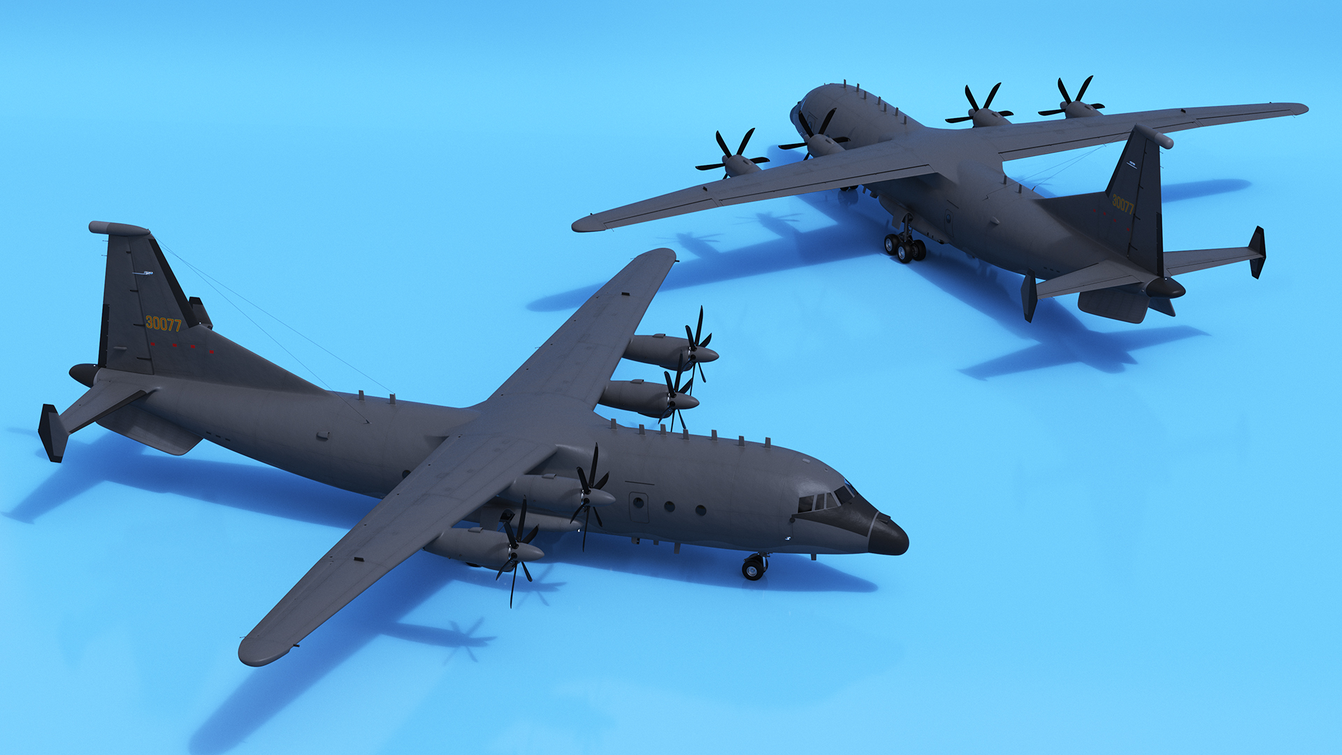 Military Turboprop Transport Aircraft 3D
