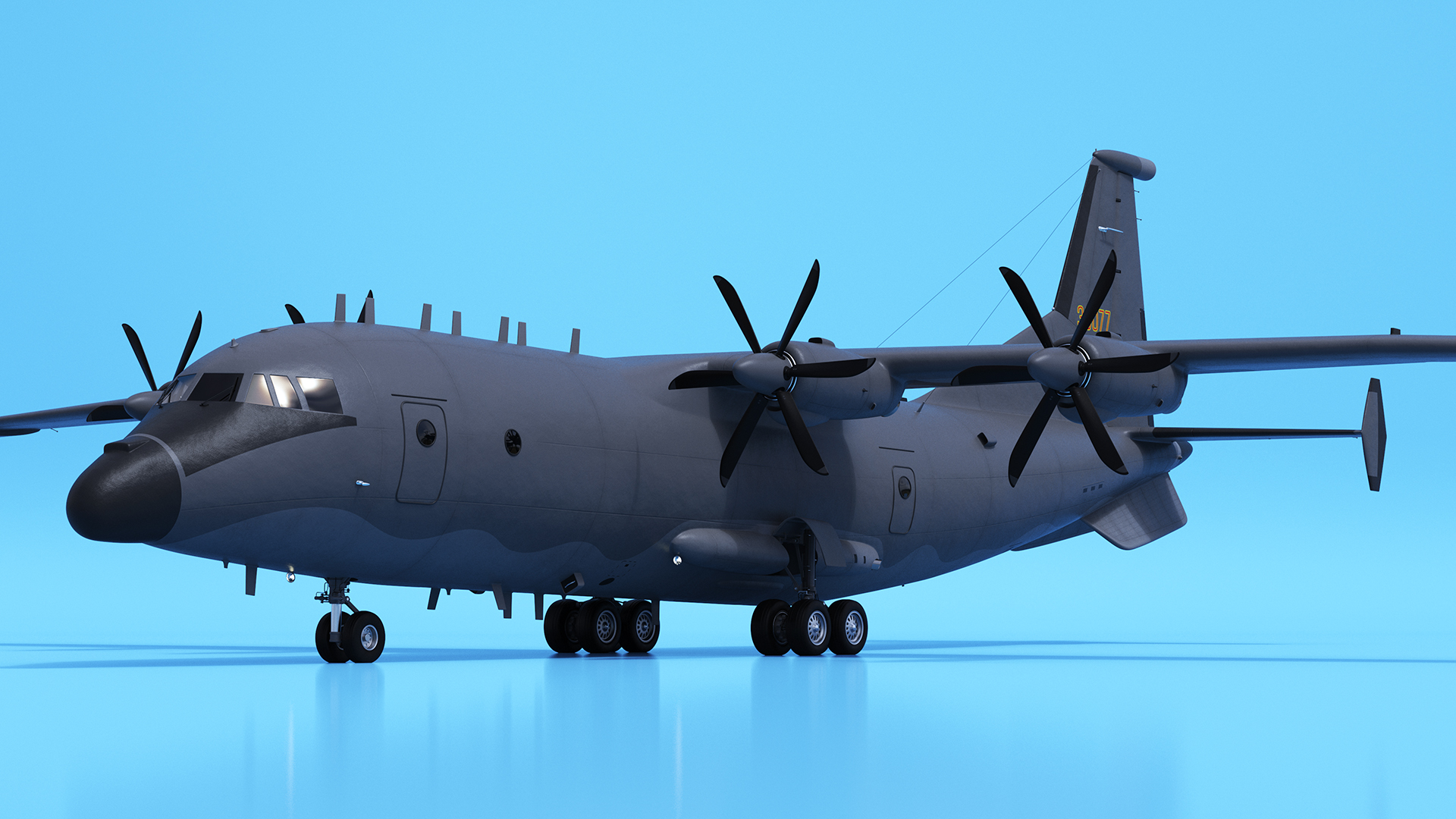 Military Turboprop Transport Aircraft 3D