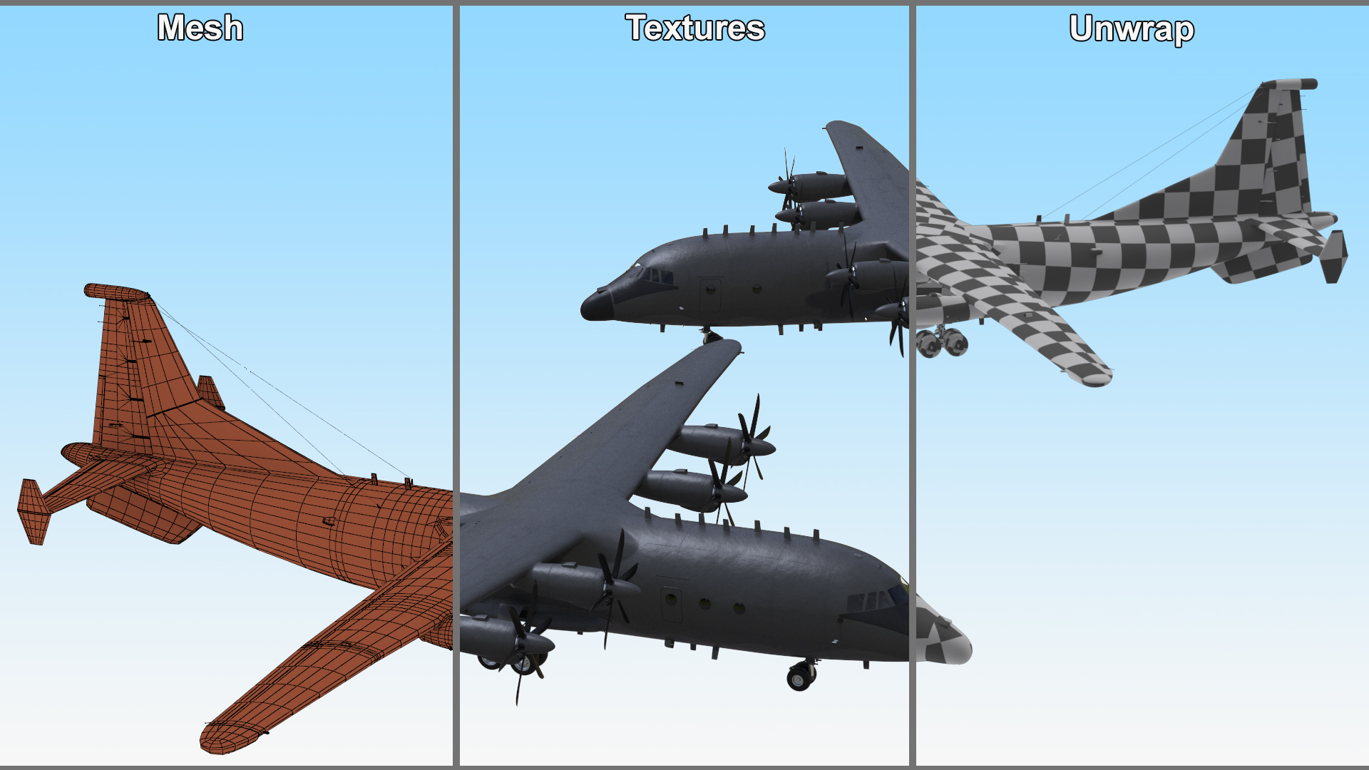 Military Turboprop Transport Aircraft 3D