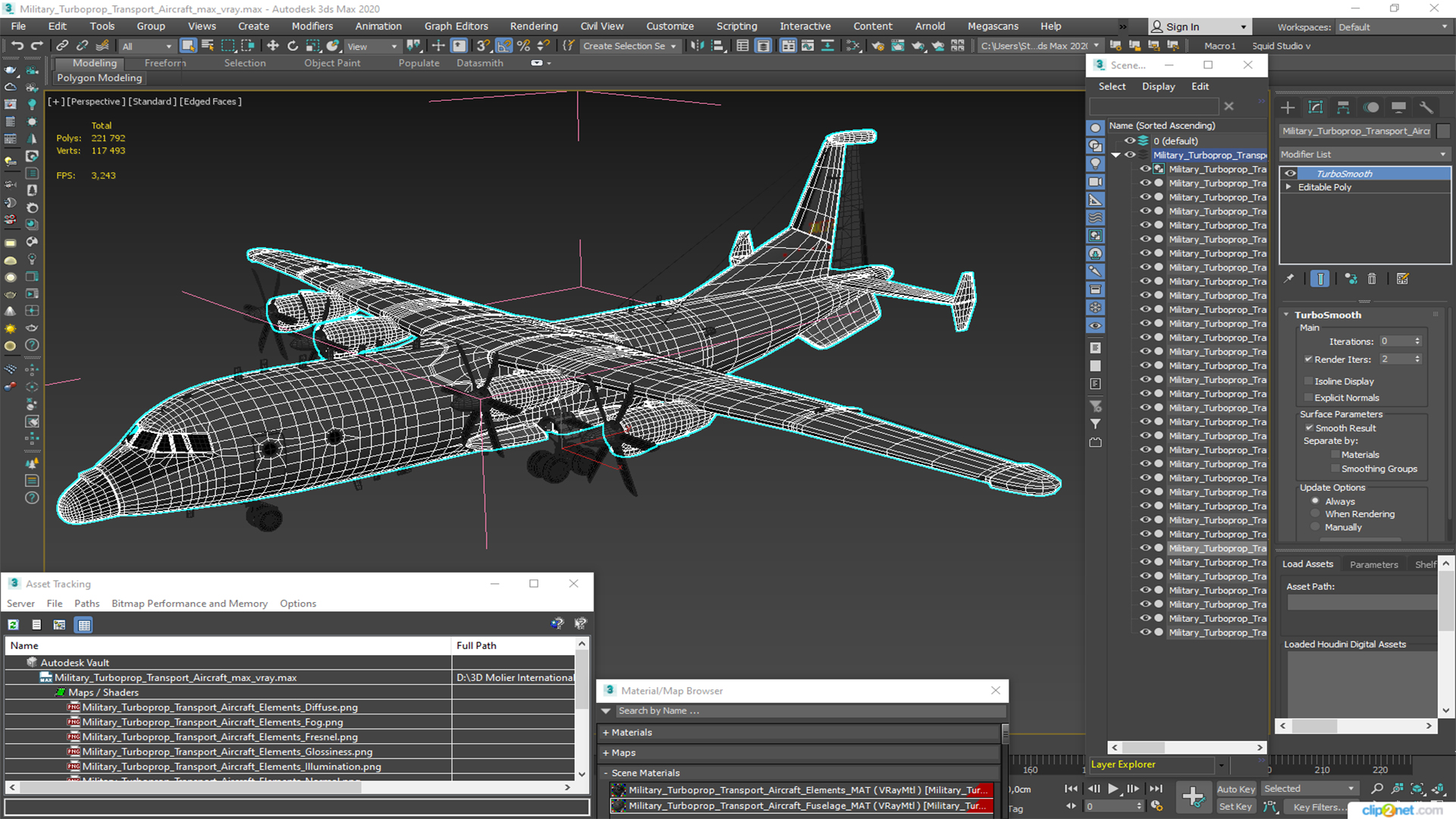 Military Turboprop Transport Aircraft 3D