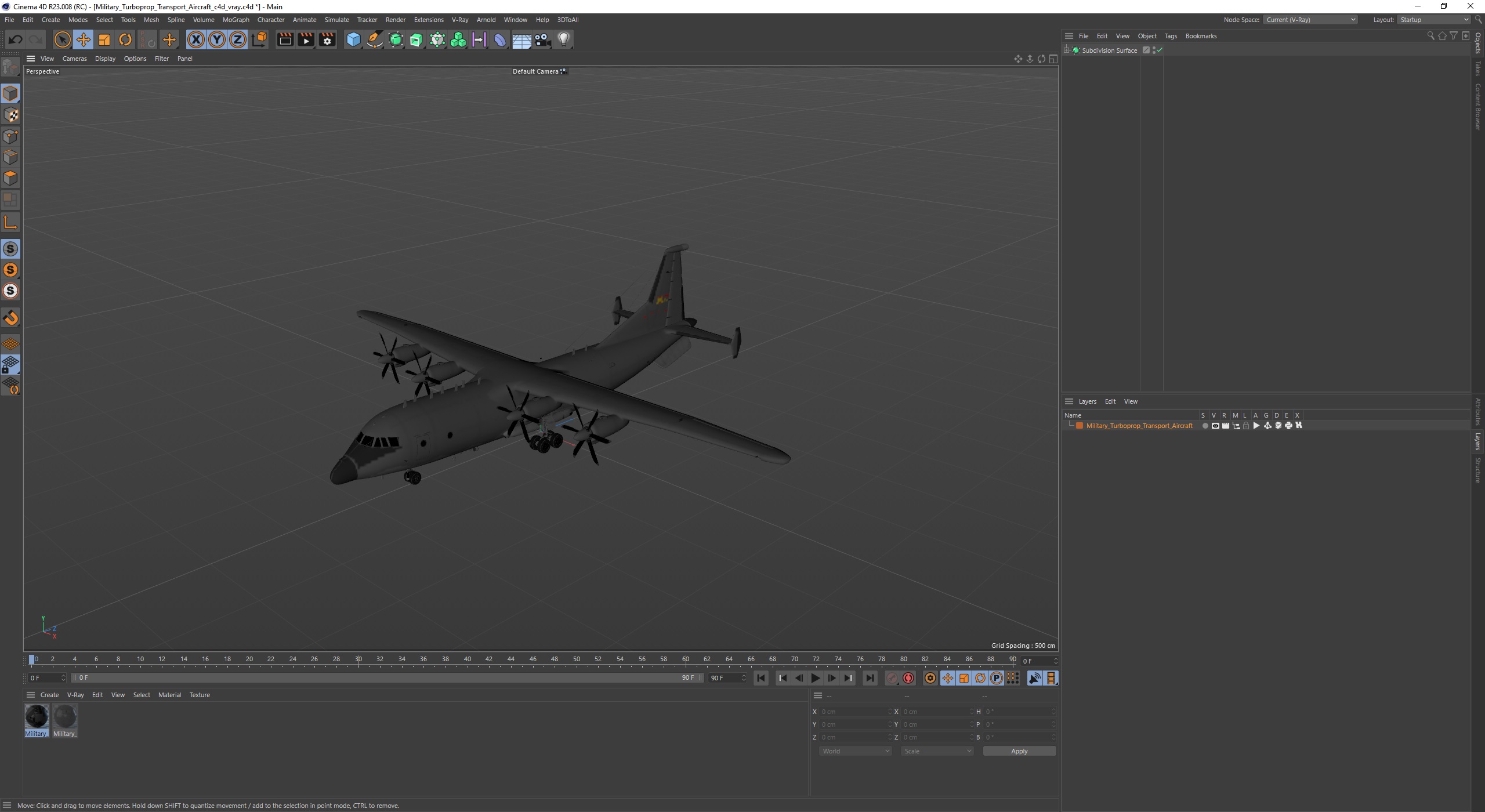 Military Turboprop Transport Aircraft 3D