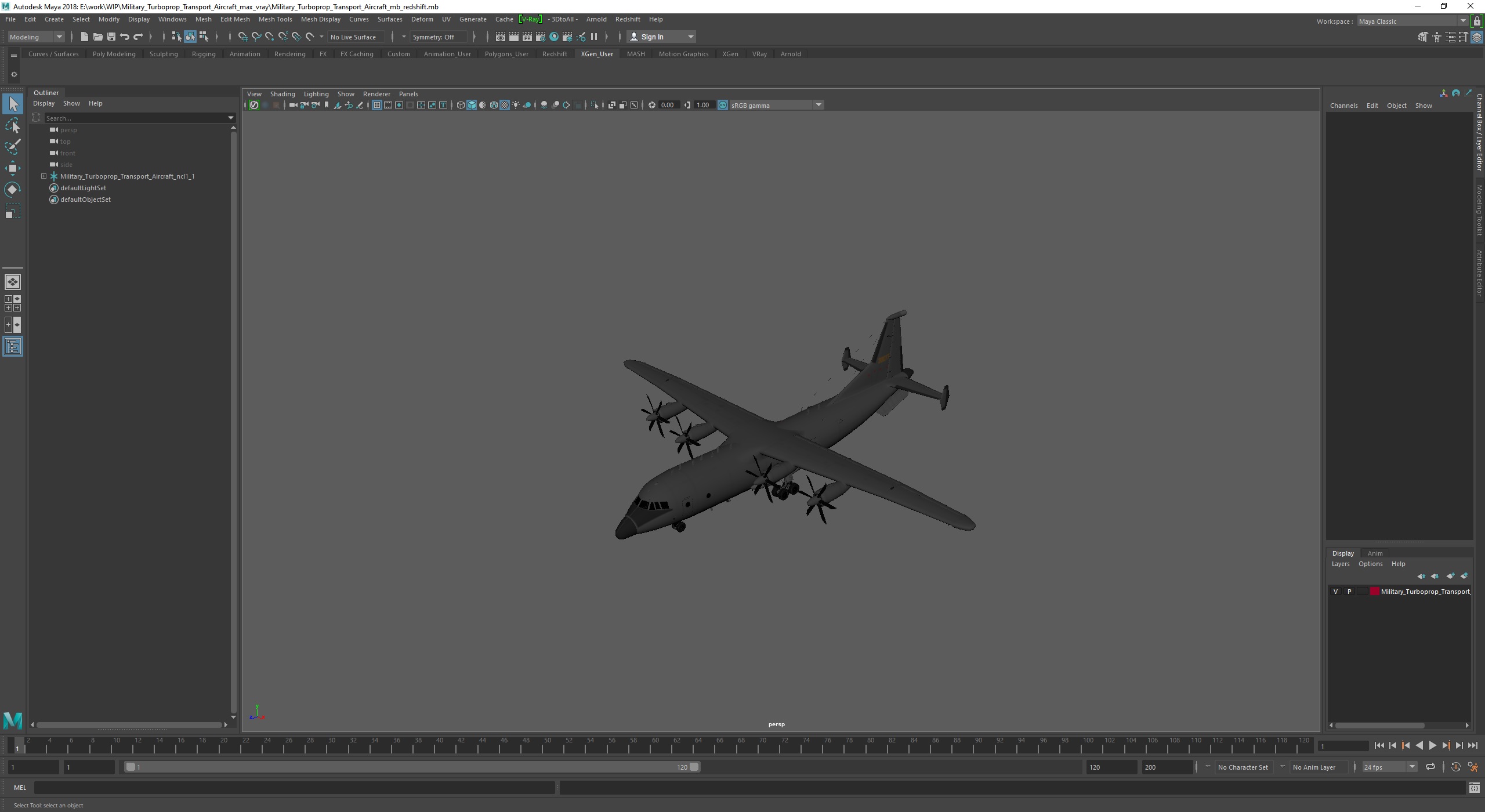 Military Turboprop Transport Aircraft 3D