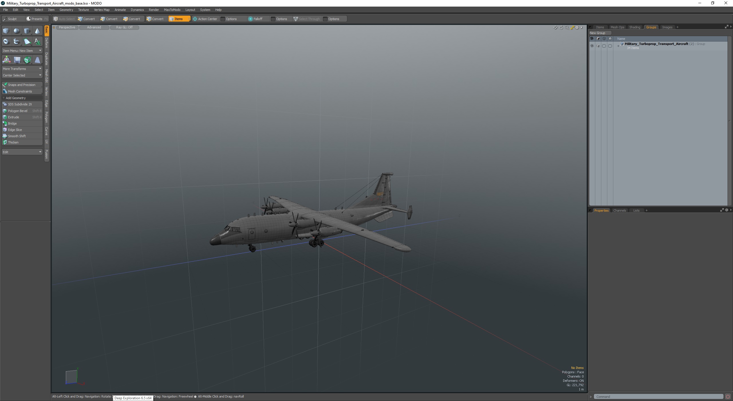 Military Turboprop Transport Aircraft 3D