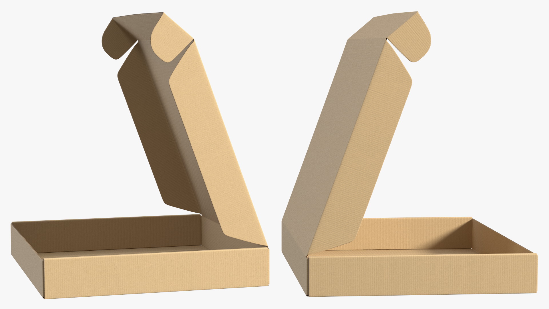 3D Opened Package Cardboard Box model