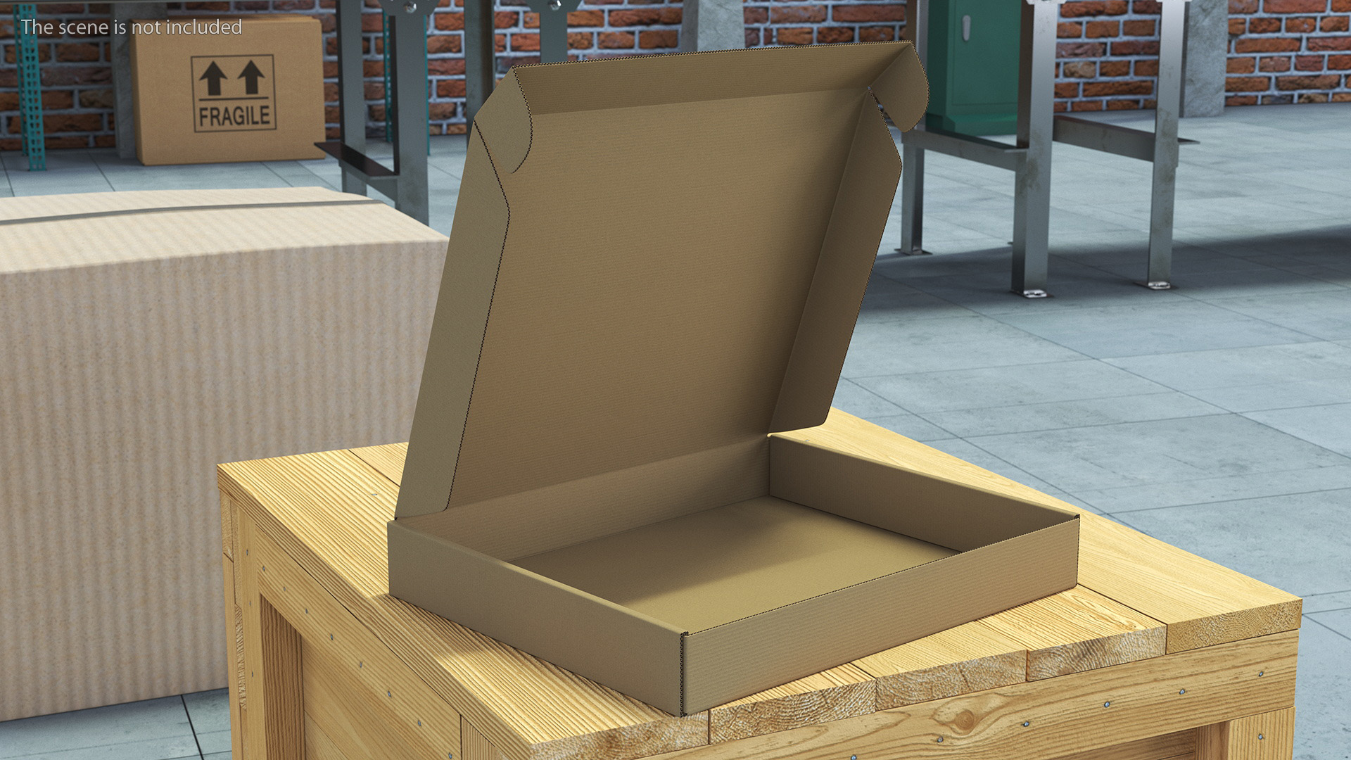 3D Opened Package Cardboard Box model