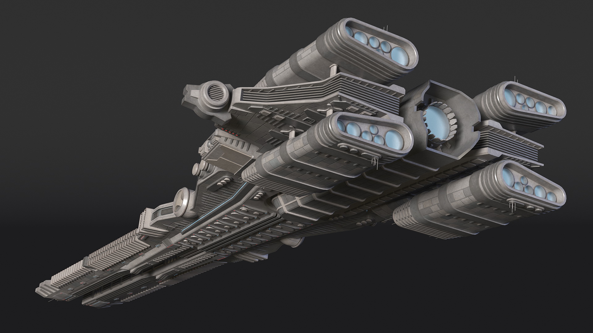 3D Sci fi Interplanetary Spacecraft Light model