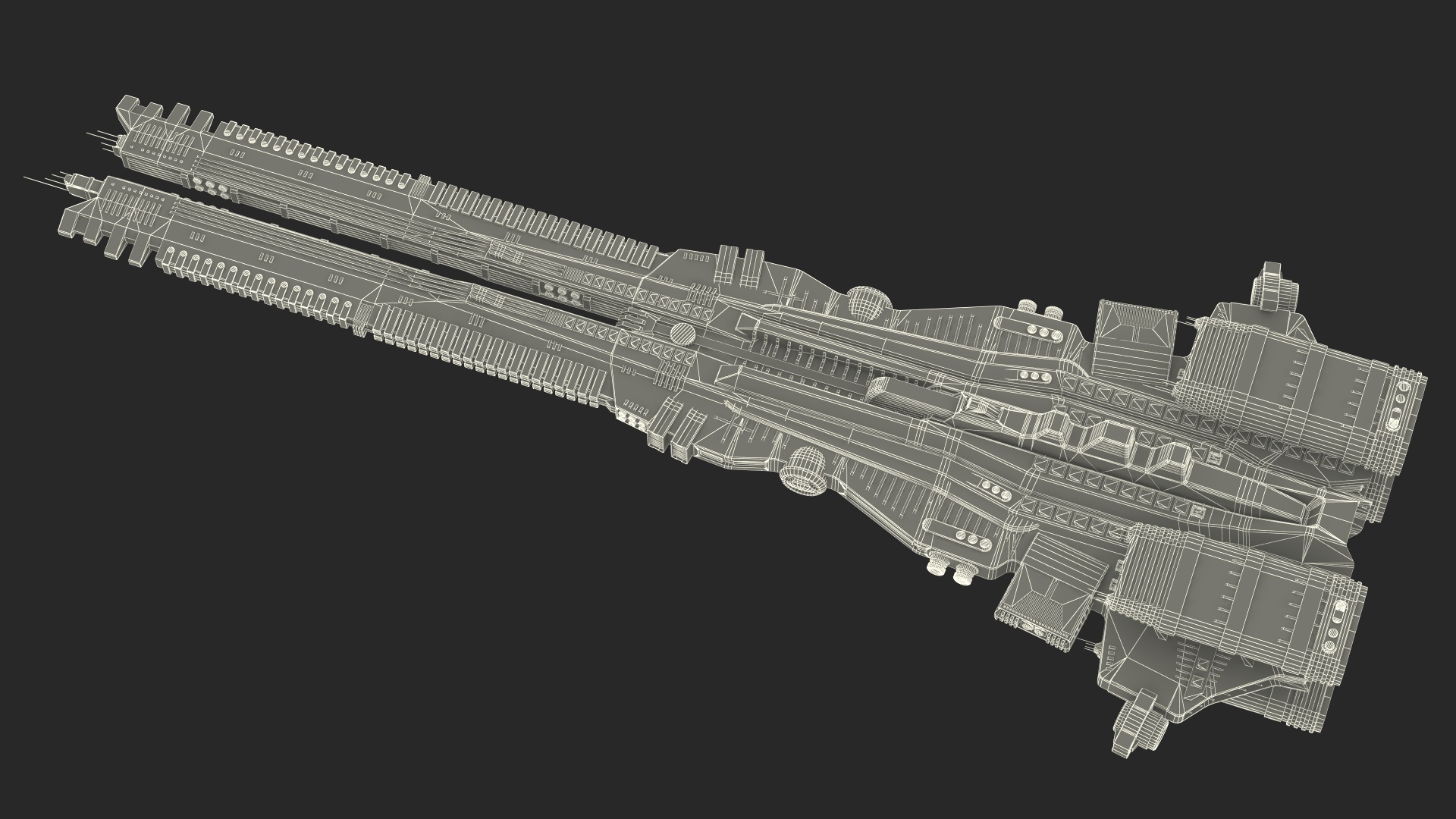 3D Sci fi Interplanetary Spacecraft Light model