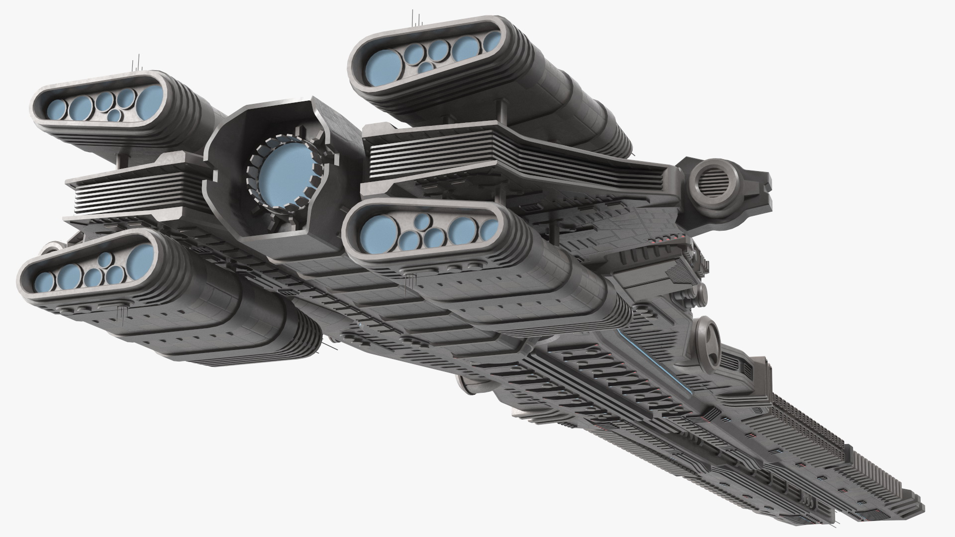 3D Sci fi Interplanetary Spacecraft Light model