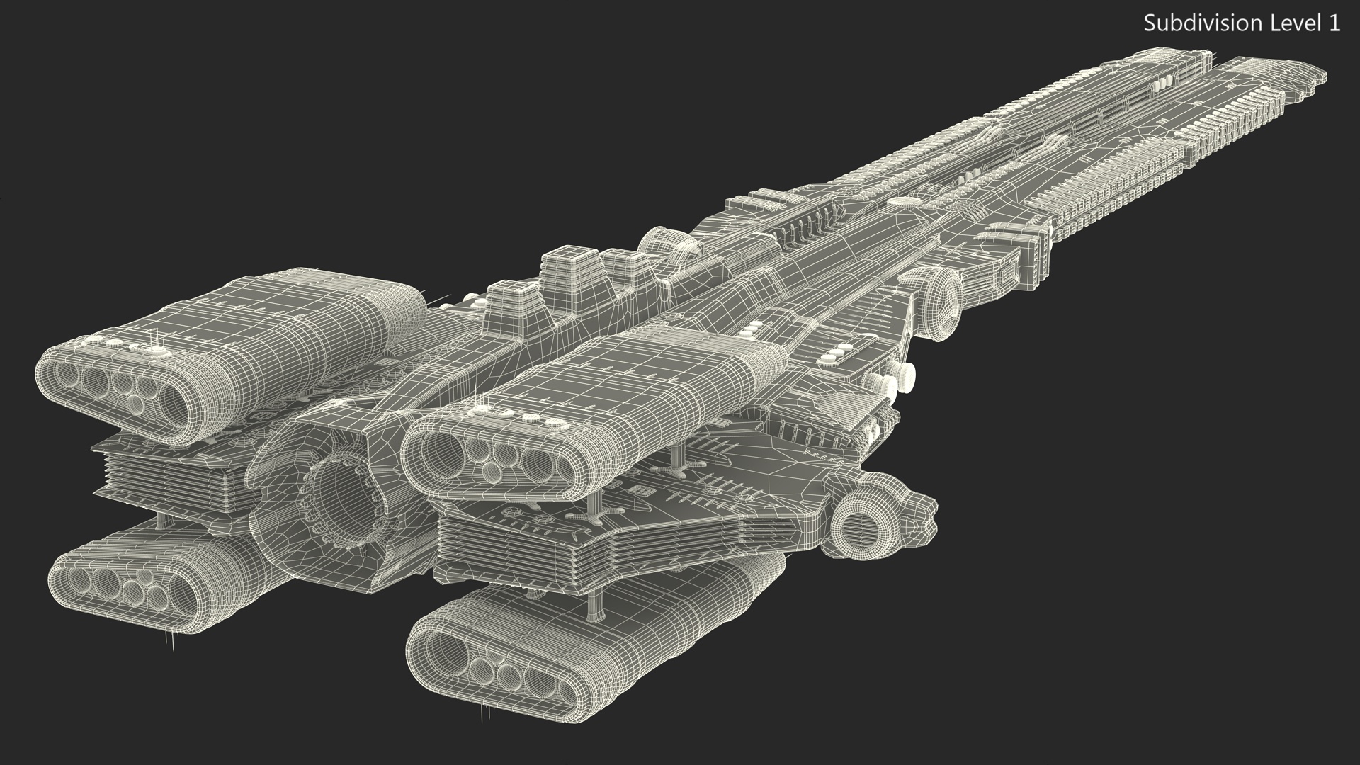 3D Sci fi Interplanetary Spacecraft Light model