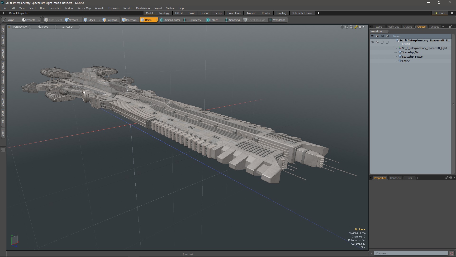 3D Sci fi Interplanetary Spacecraft Light model