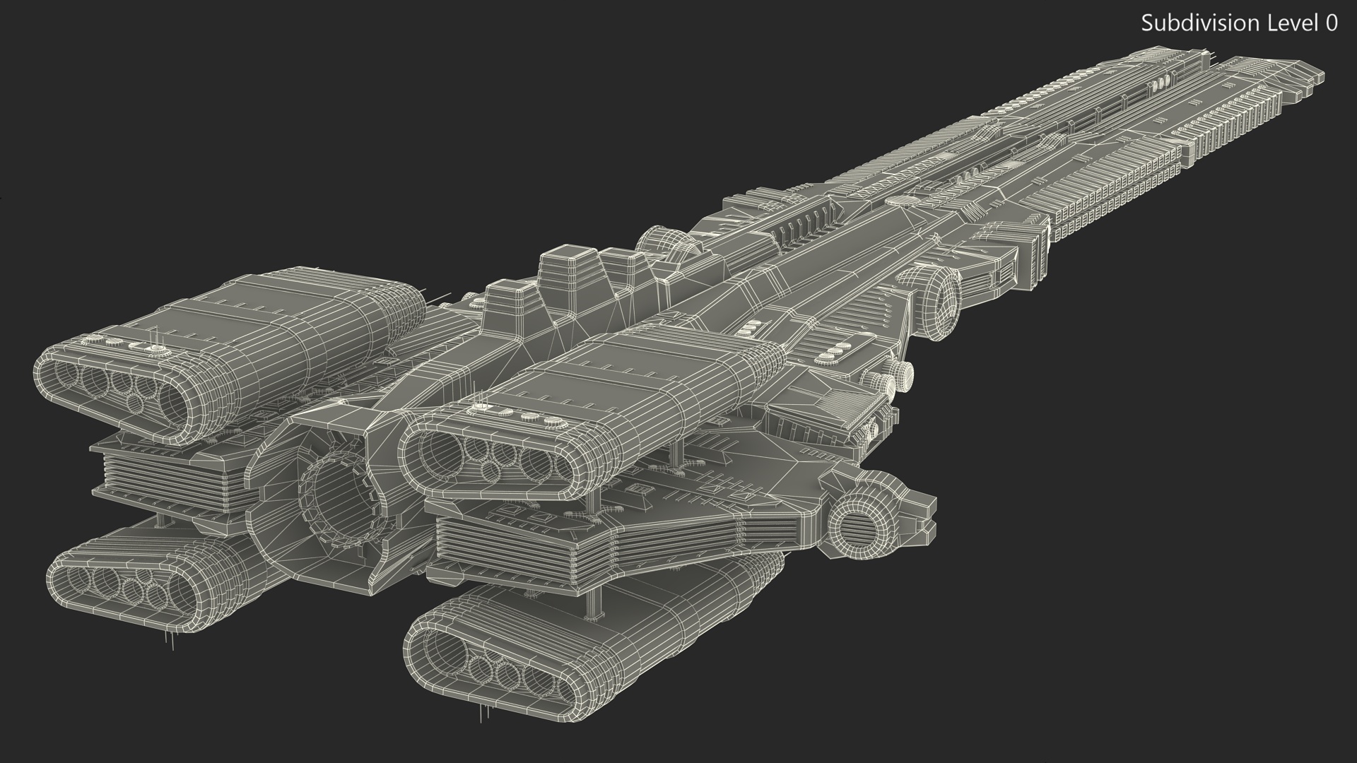 3D Sci fi Interplanetary Spacecraft Light model