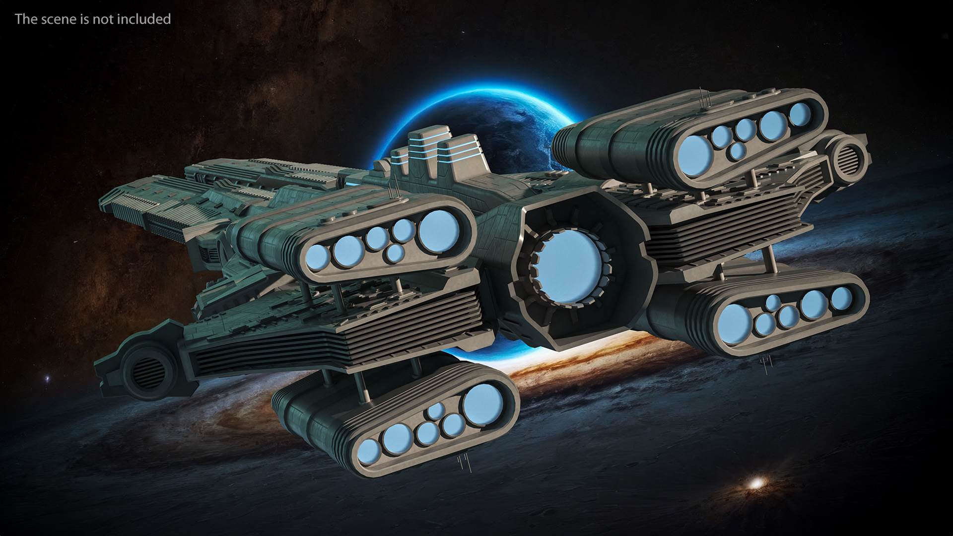 3D Sci fi Interplanetary Spacecraft Light model