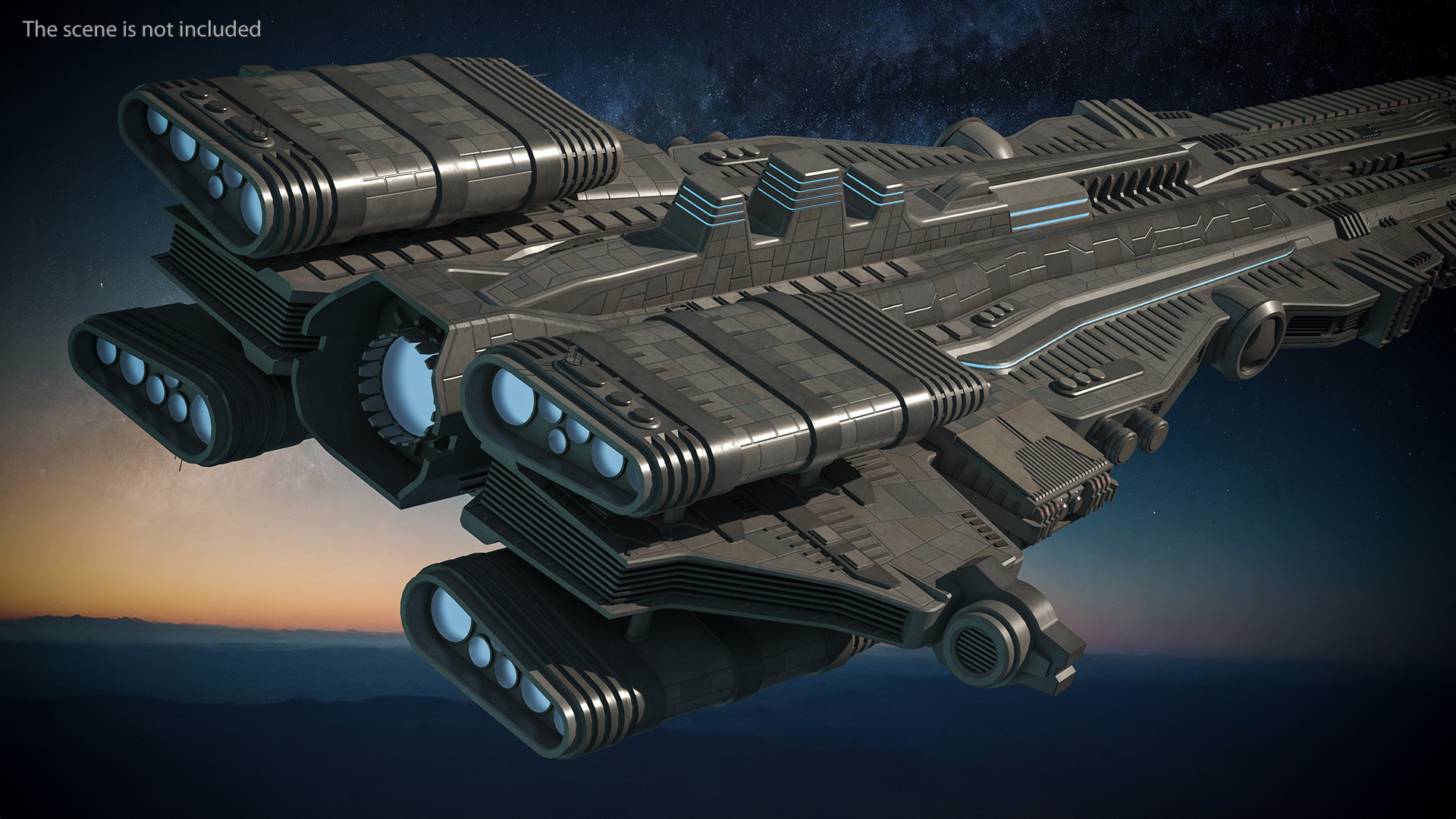 3D Sci fi Interplanetary Spacecraft Light model
