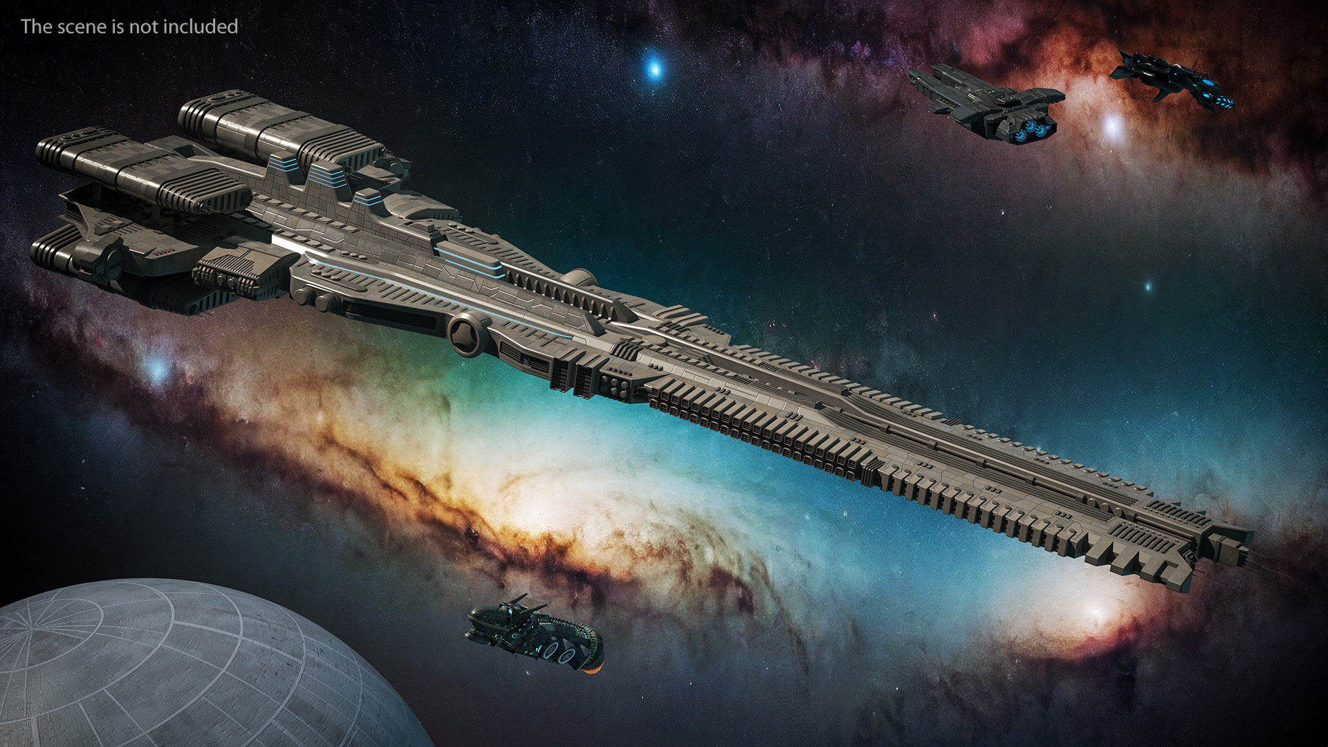 3D Sci fi Interplanetary Spacecraft Light model