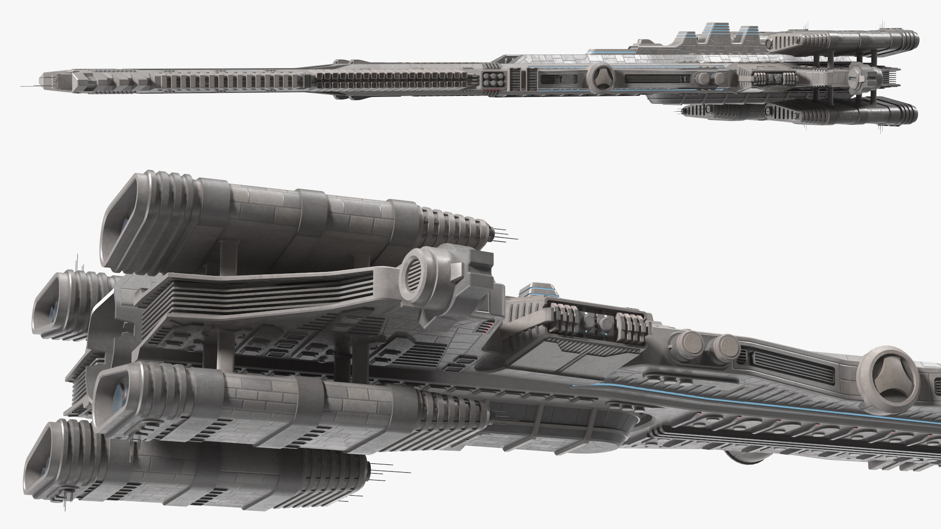 3D Sci fi Interplanetary Spacecraft Light model