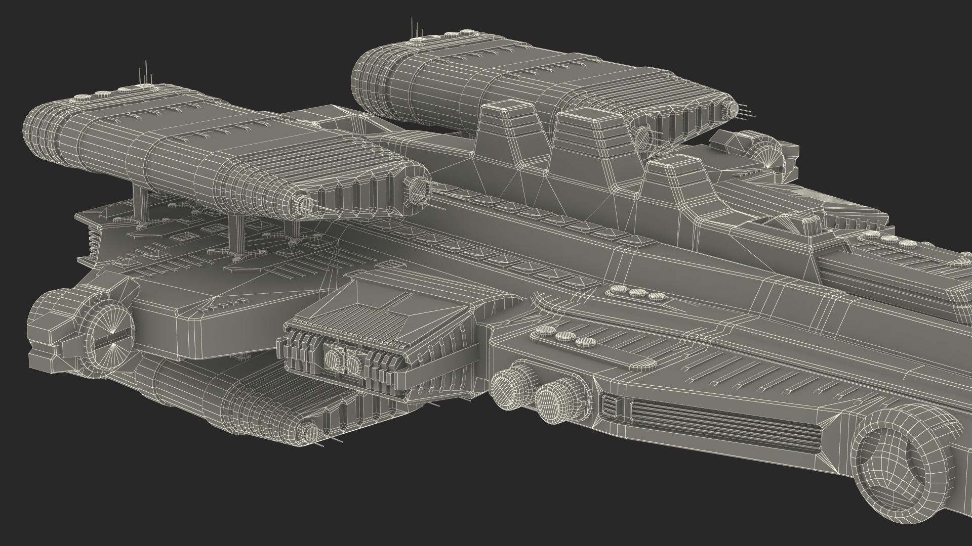 3D Sci fi Interplanetary Spacecraft Light model
