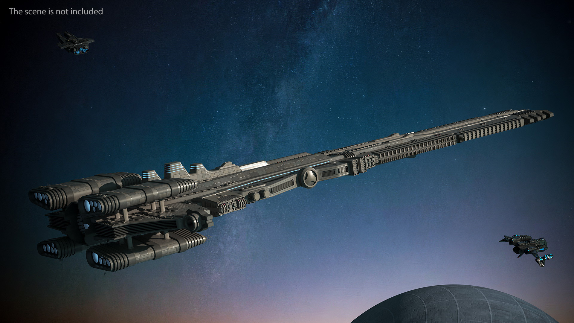 3D Sci fi Interplanetary Spacecraft Light model