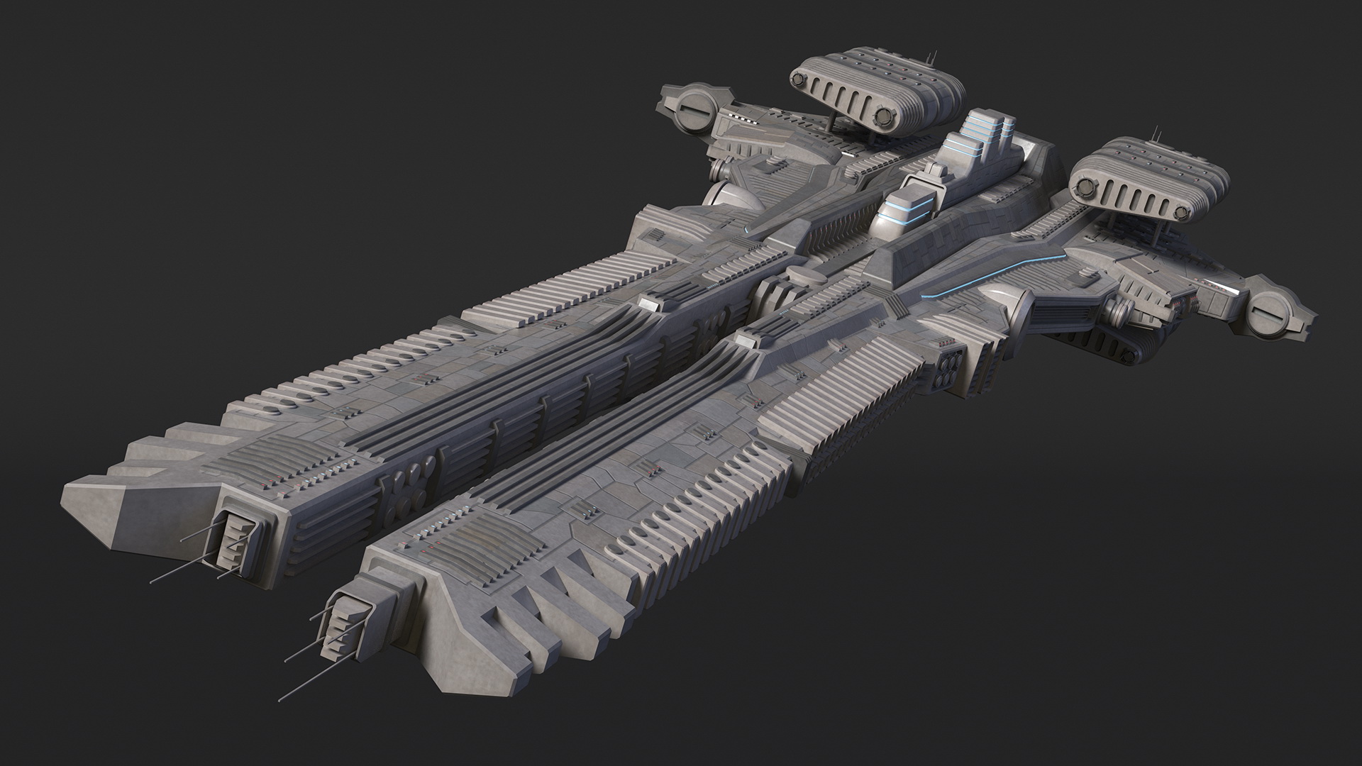 3D Sci fi Interplanetary Spacecraft Light model