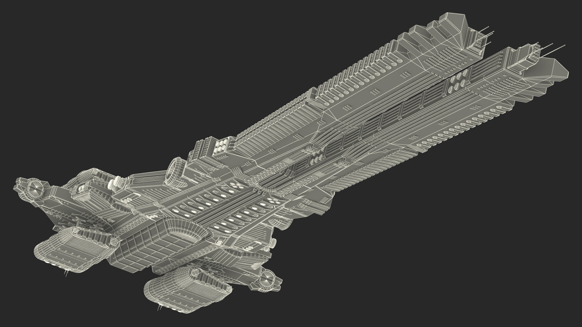 3D Sci fi Interplanetary Spacecraft Light model
