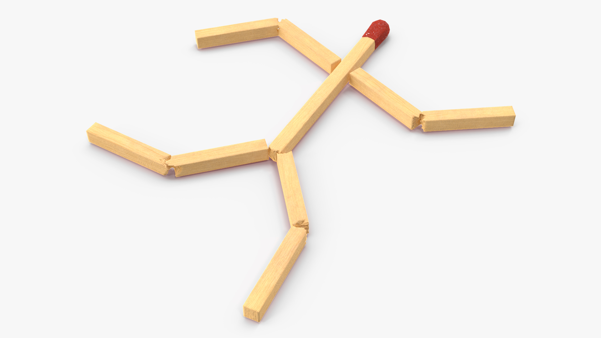 3D model Matchstick Man Rigged for Maya