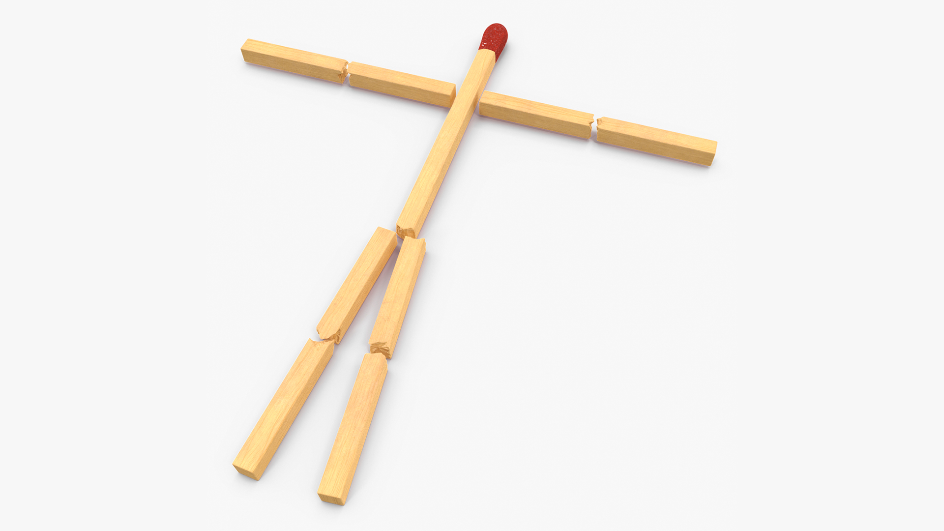 3D model Matchstick Man Rigged for Maya