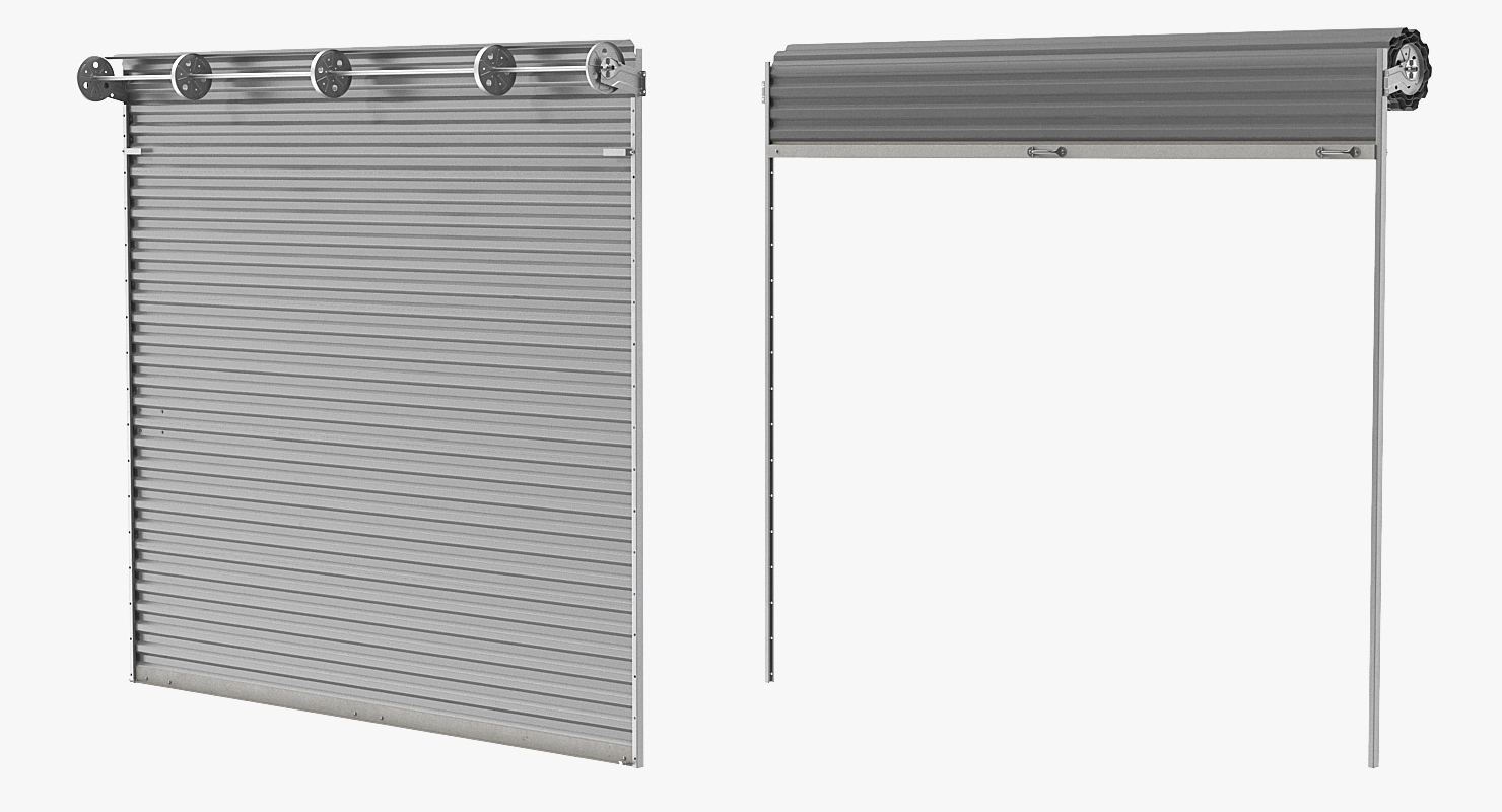 Commercial Rollup Gate Rigged 3D model