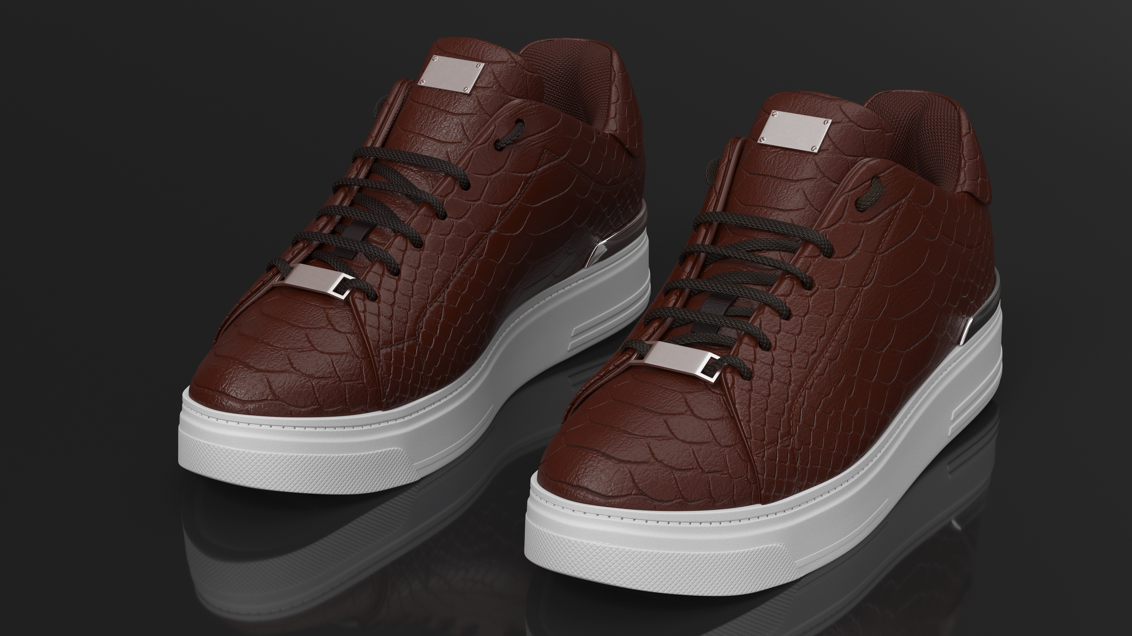 Sneakers Python Leather Brown 3D model