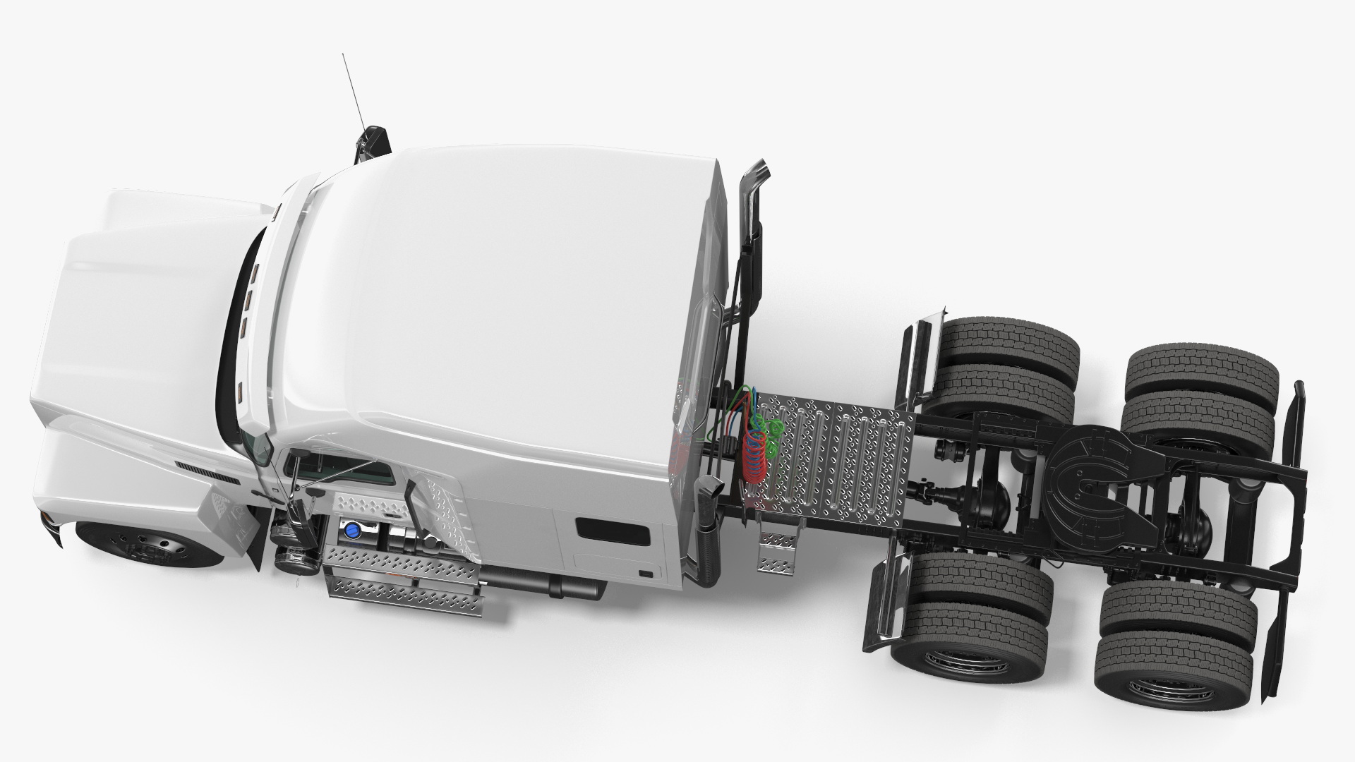 3D Heavy Duty Truck 2025 White Simplified model