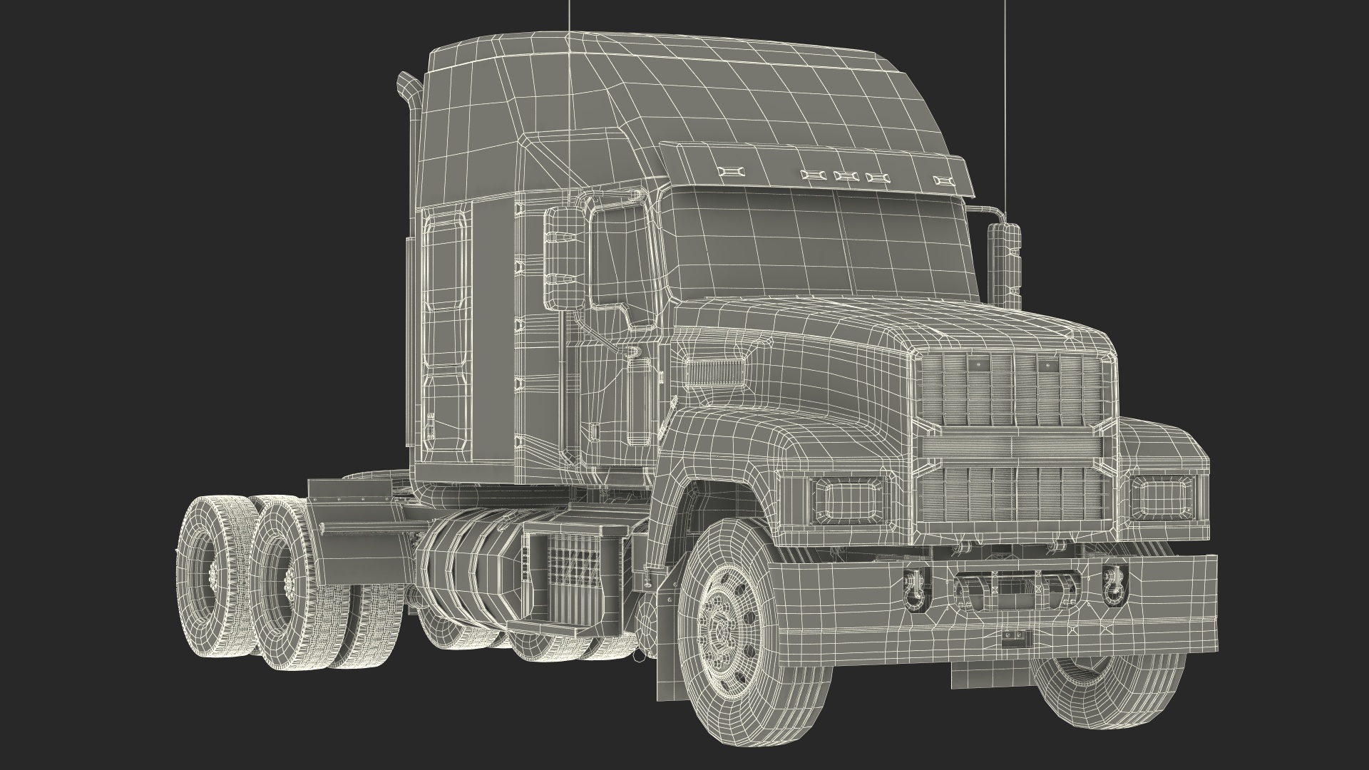 3D Heavy Duty Truck 2025 White Simplified model