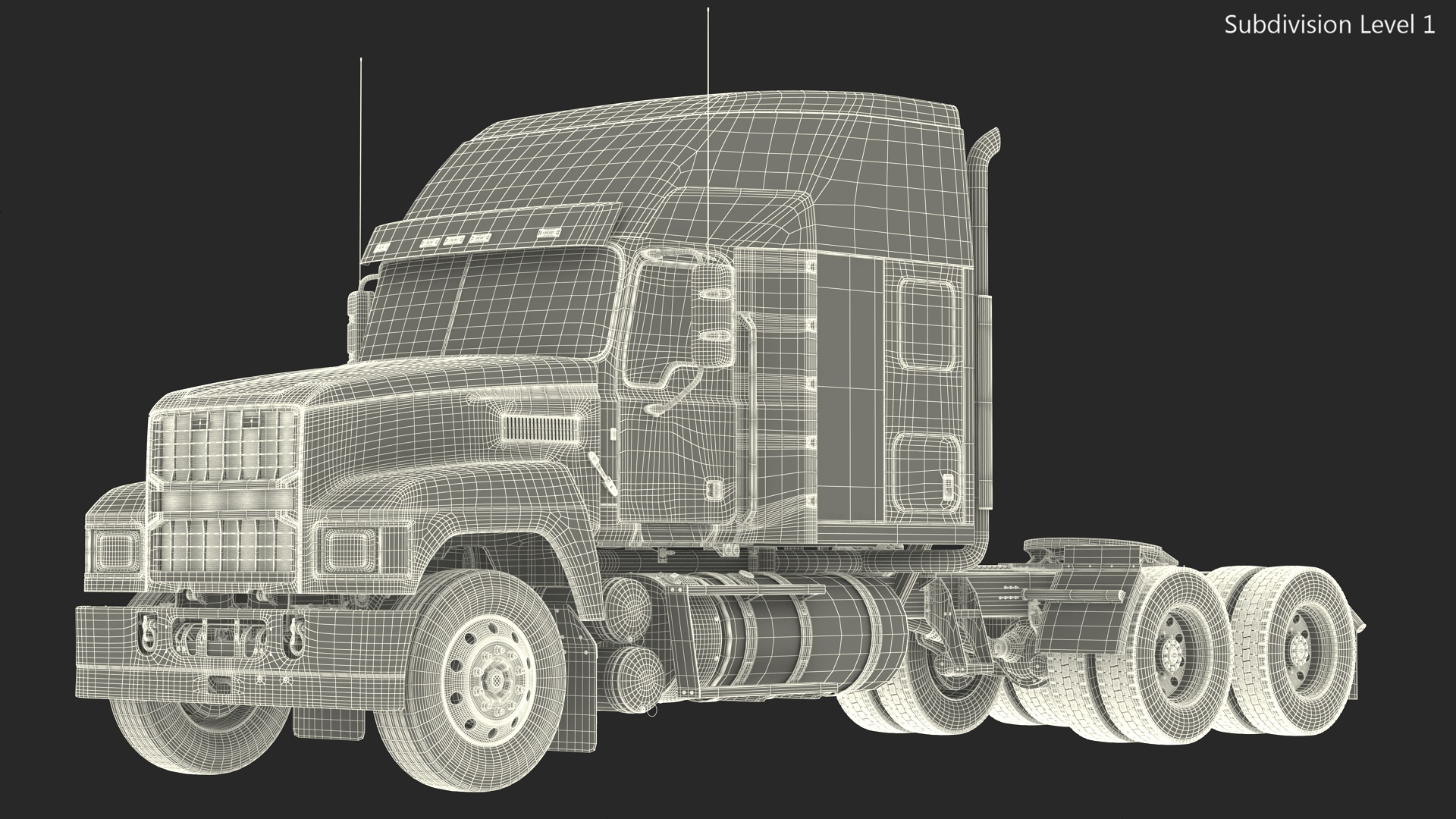 3D Heavy Duty Truck 2025 White Simplified model