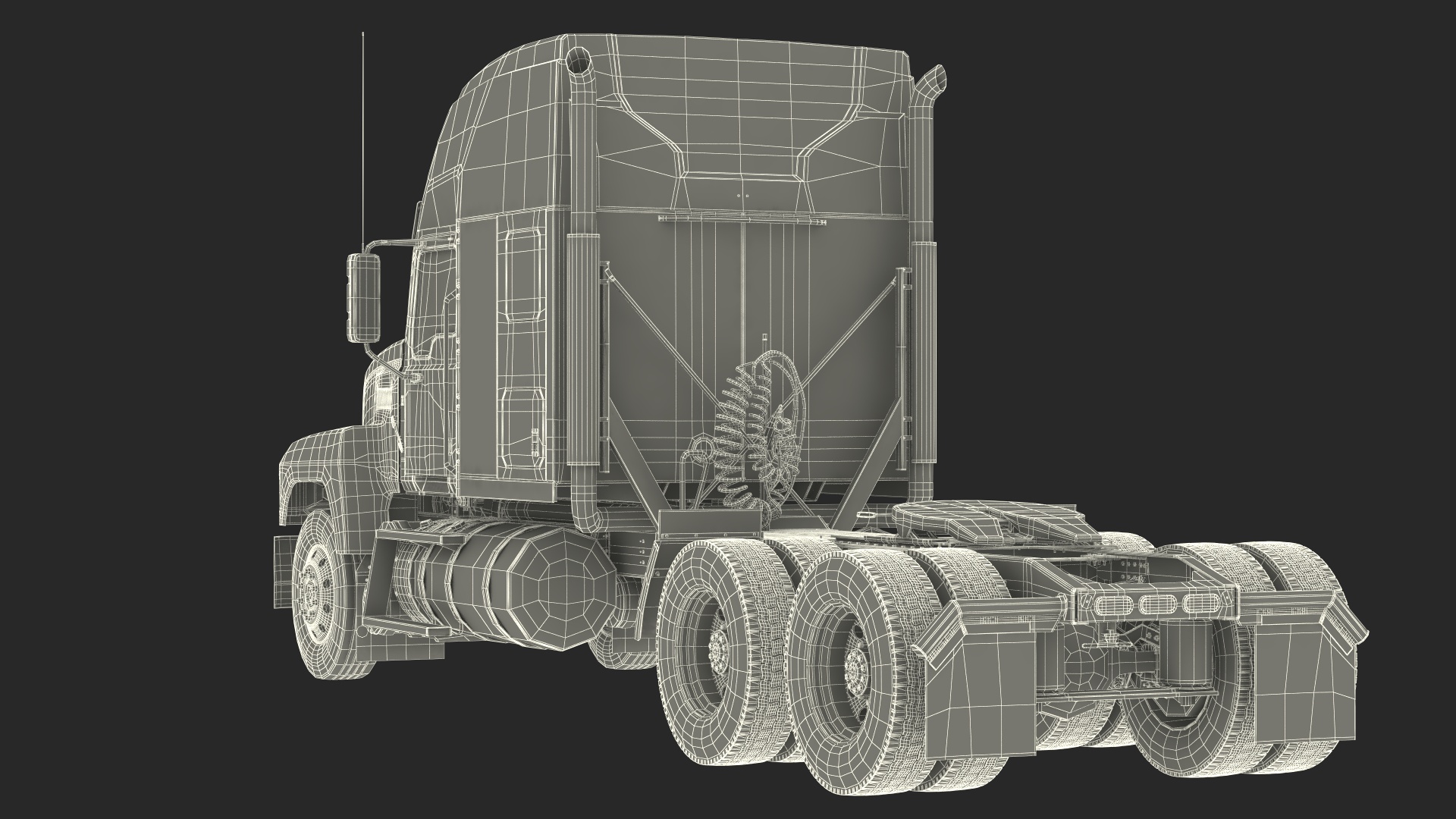3D Heavy Duty Truck 2025 White Simplified model