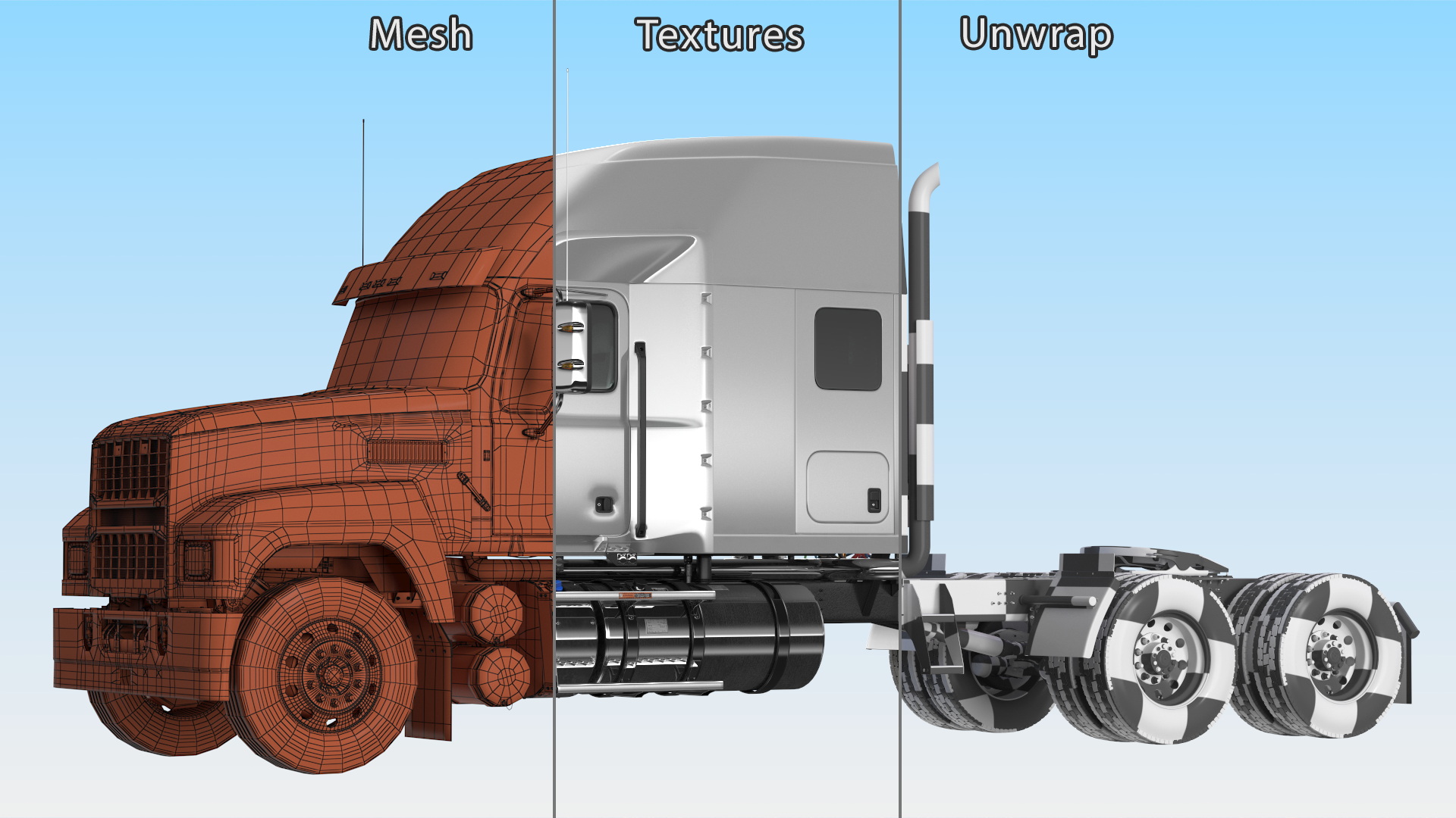 3D Heavy Duty Truck 2025 White Simplified model