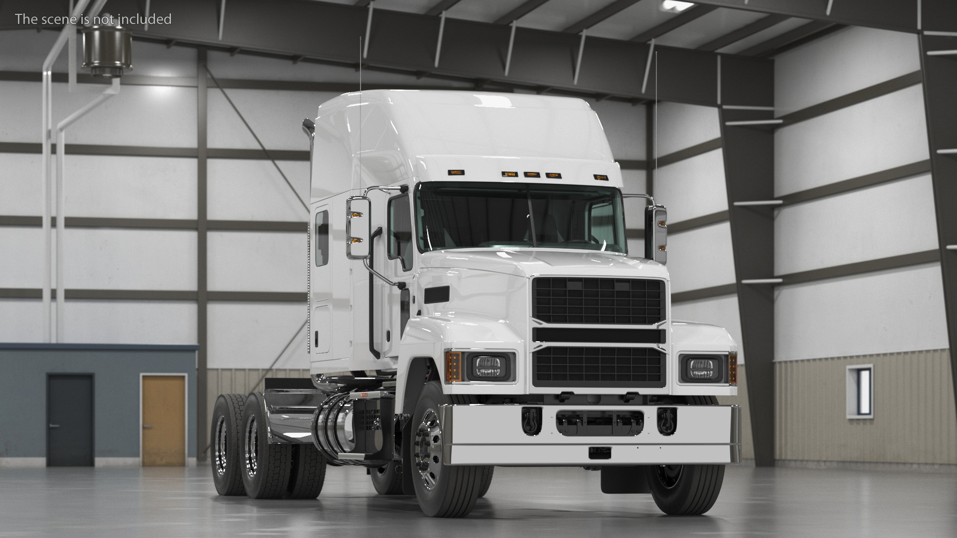 3D Heavy Duty Truck 2025 White Simplified model