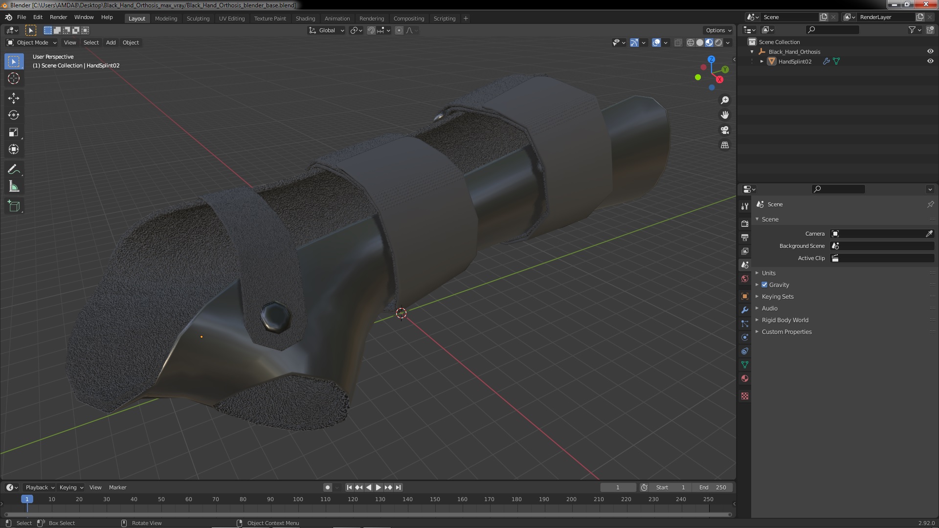 Black Hand Orthosis 3D model