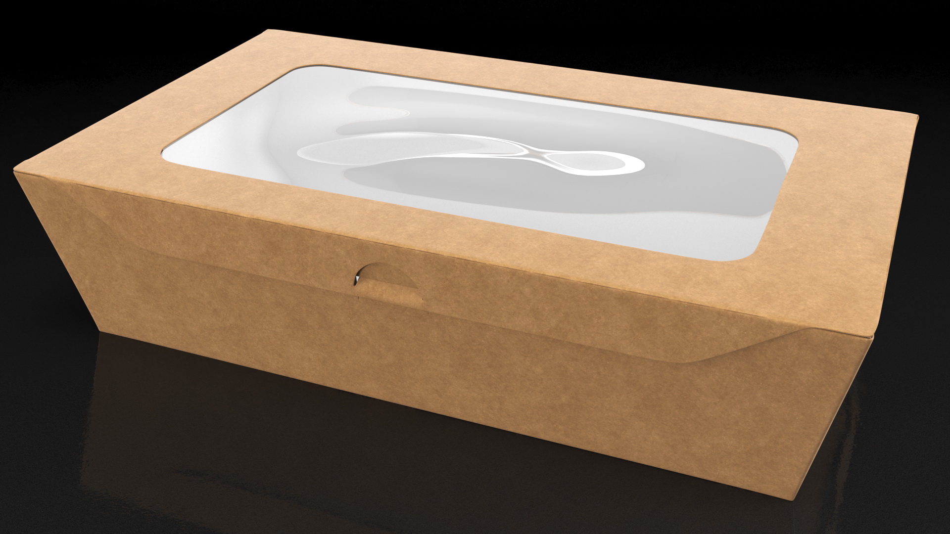 Kraft Salad Box with Clear Window Set 3D
