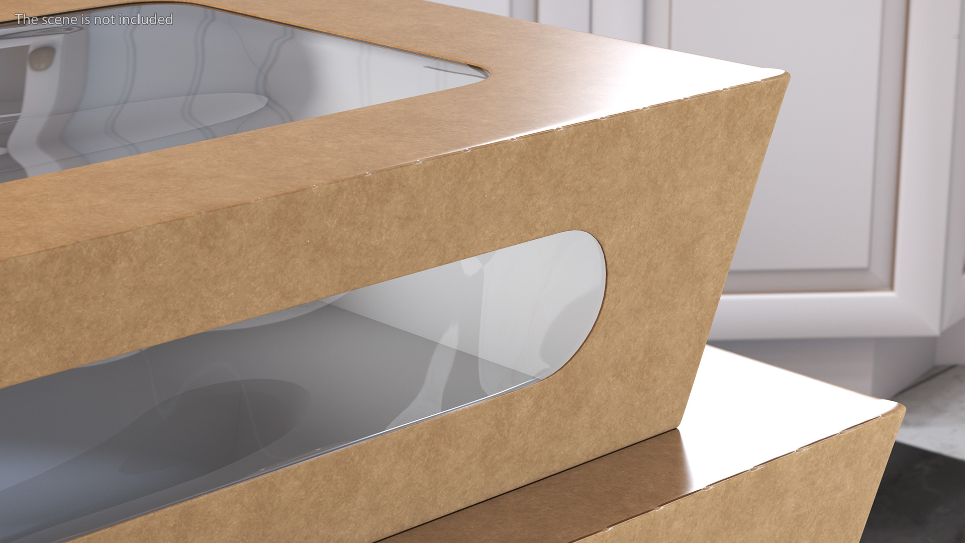 Kraft Salad Box with Clear Window Set 3D