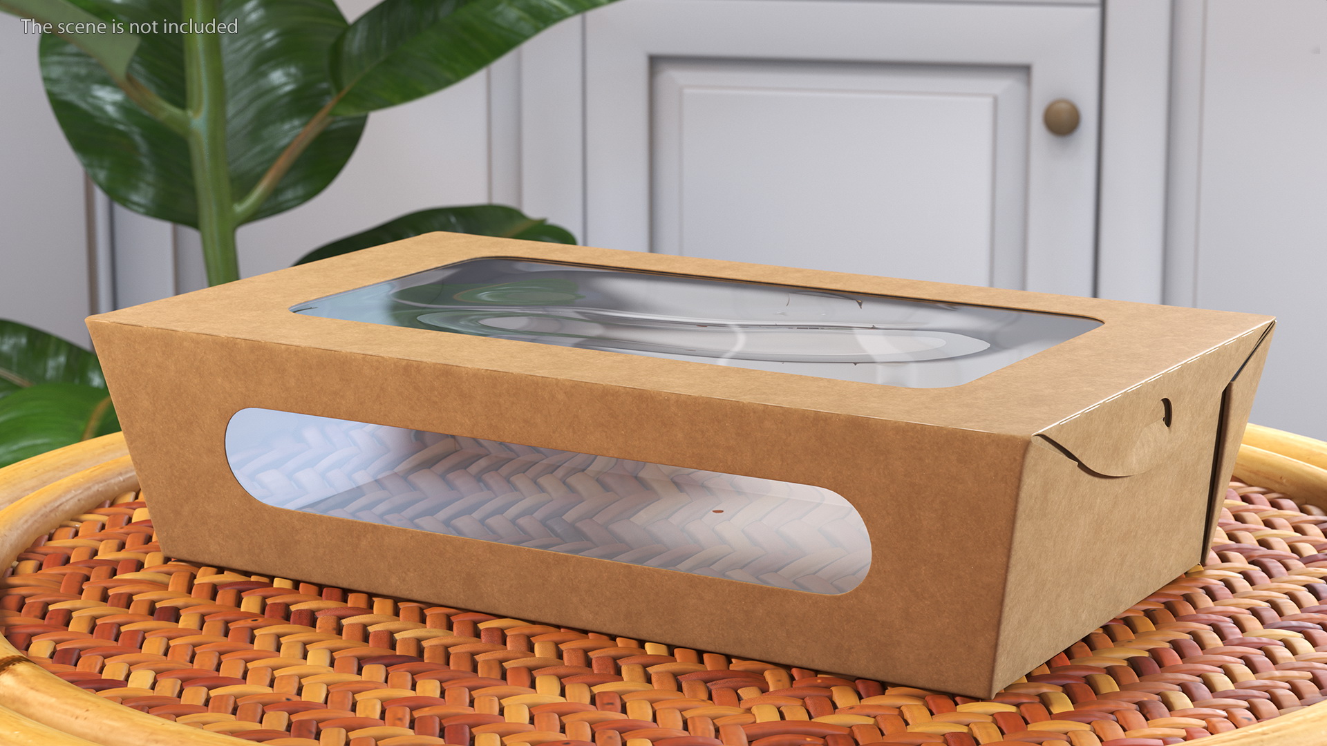 Kraft Salad Box with Clear Window Set 3D