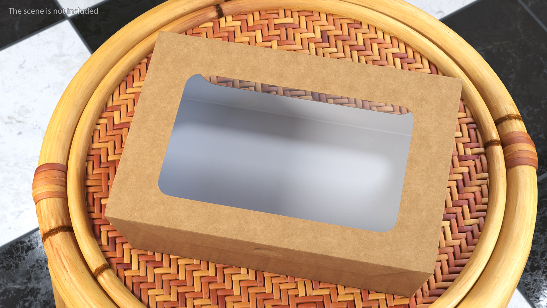 Kraft Salad Box with Clear Window Set 3D