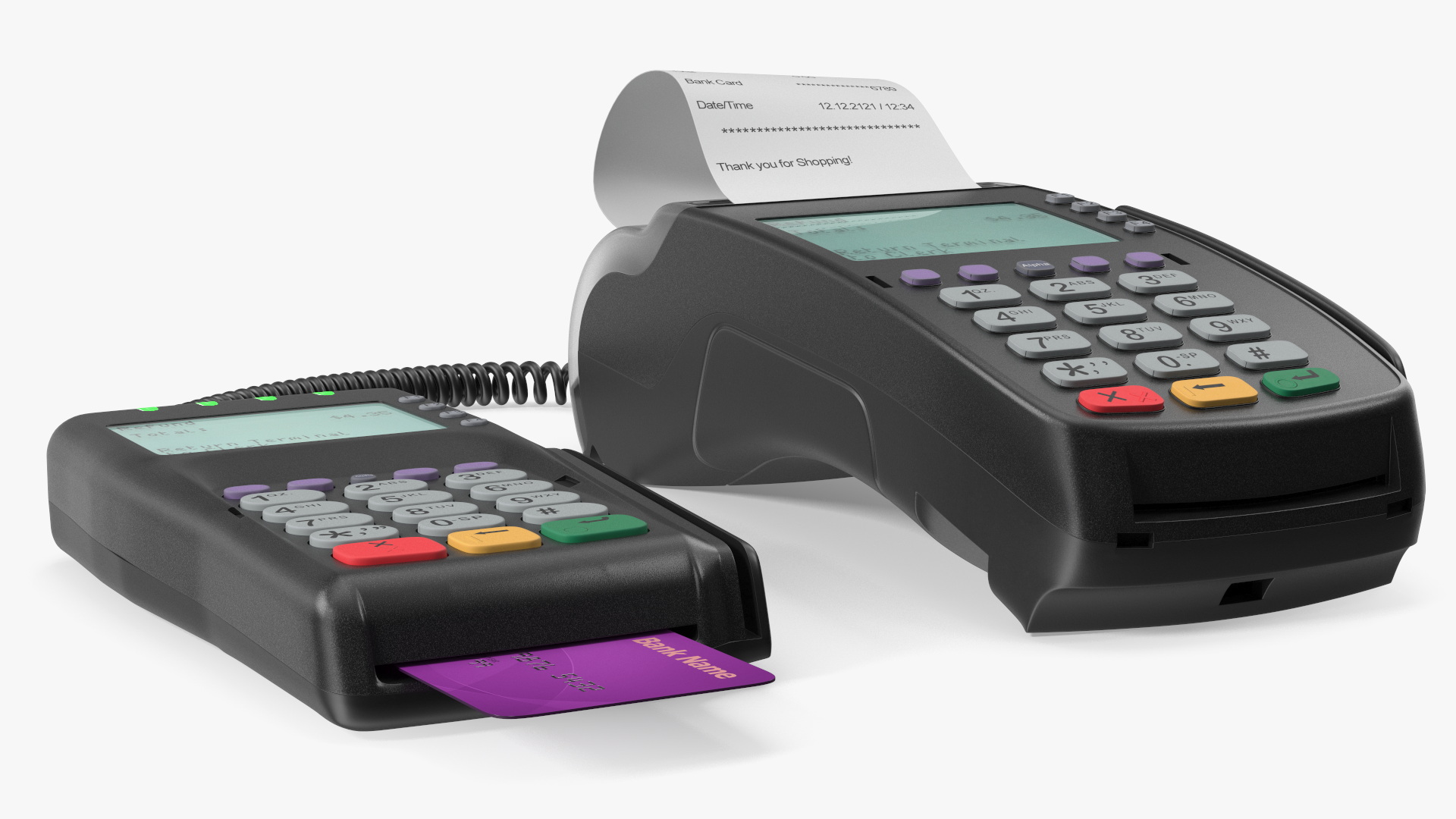 Card Processing Terminals with Printed Receipt and Bank, view 5