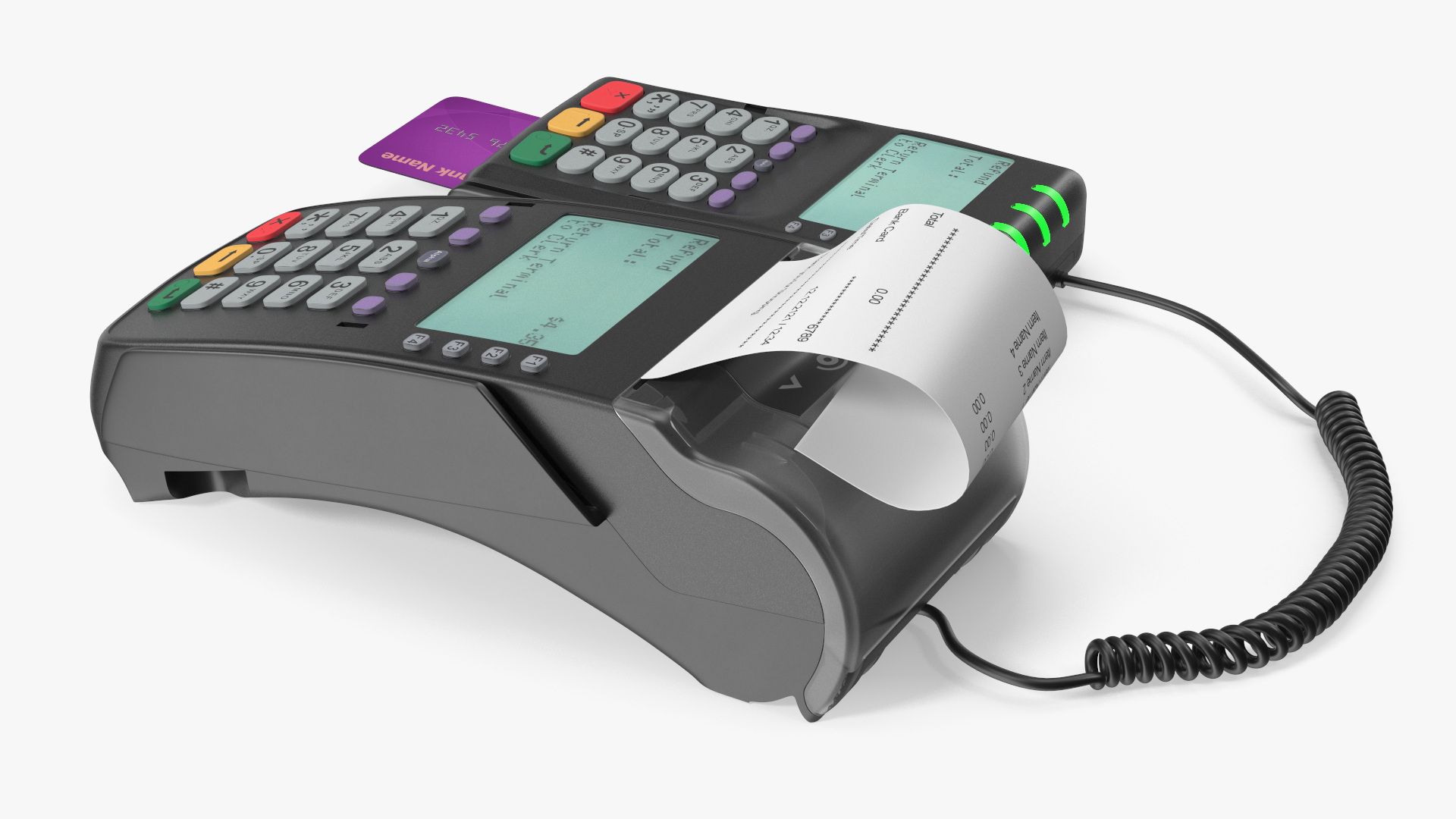 Card Processing Terminals with Printed Receipt and Bank, view 4